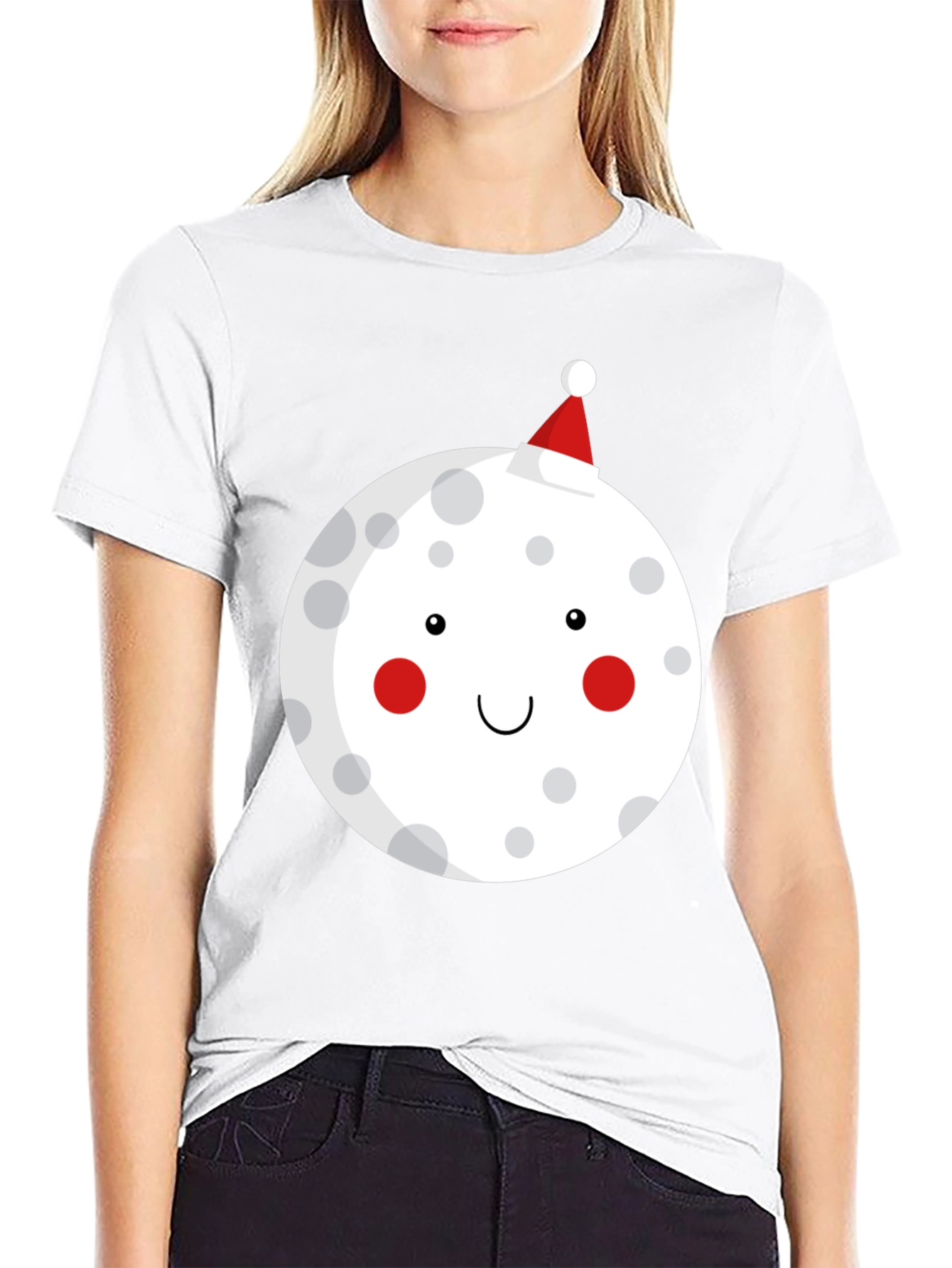 Festive Moon Graphic T-Shirt - Holiday Cheer!
