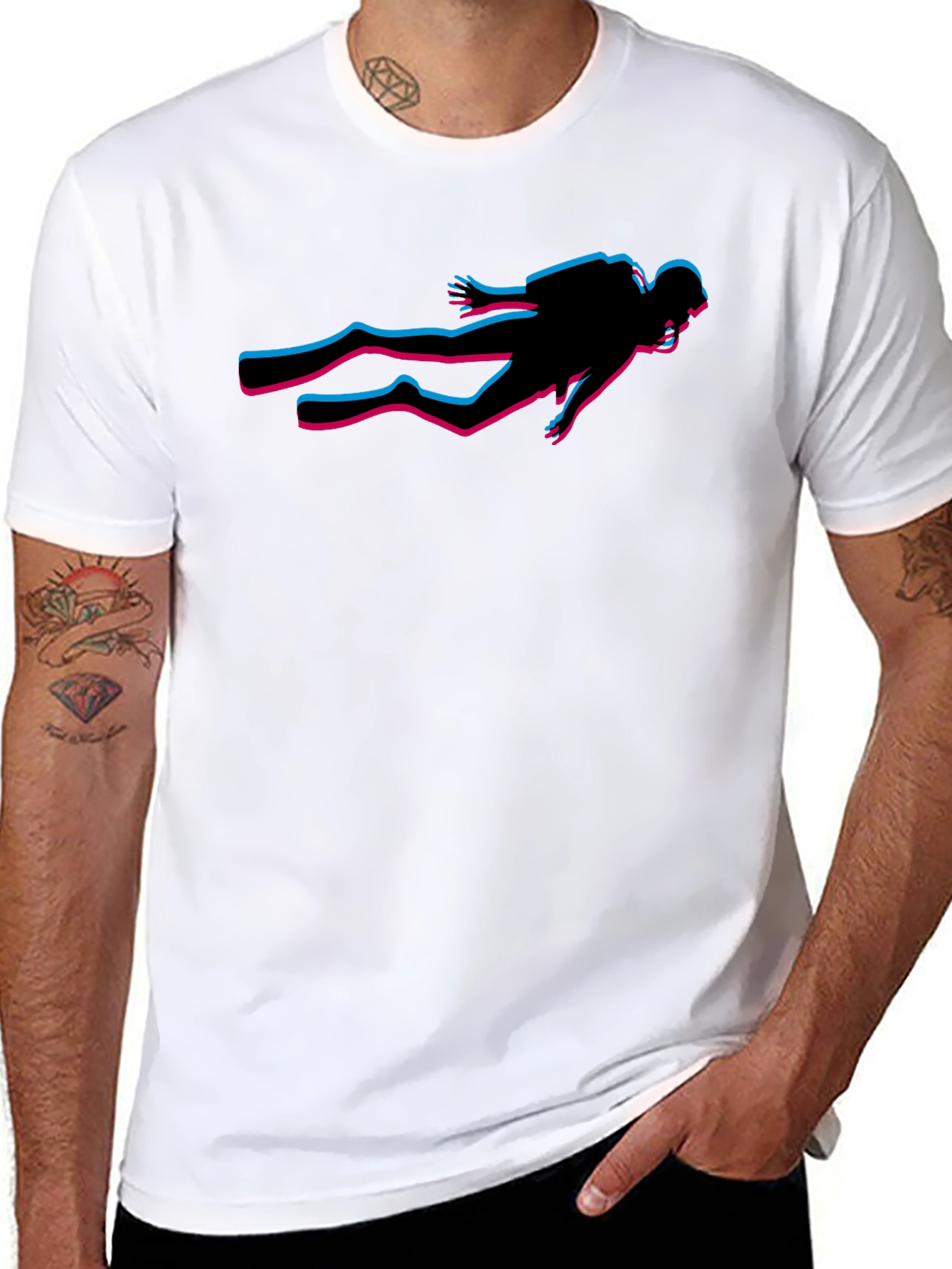 Diver Glitch T-Shirt - Stylish Graphic Tee