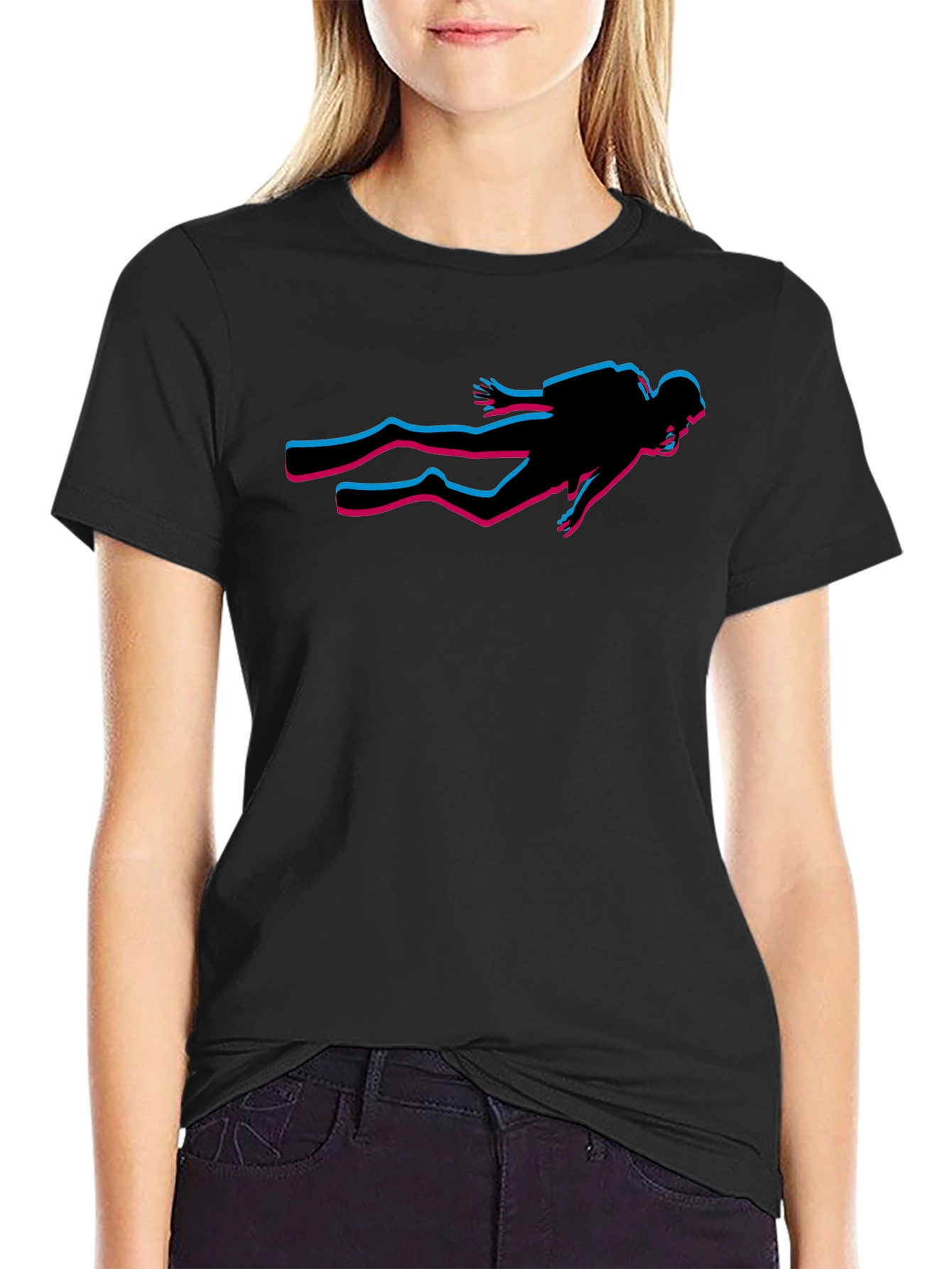 Diver Glitch T-Shirt - Stylish Graphic Tee