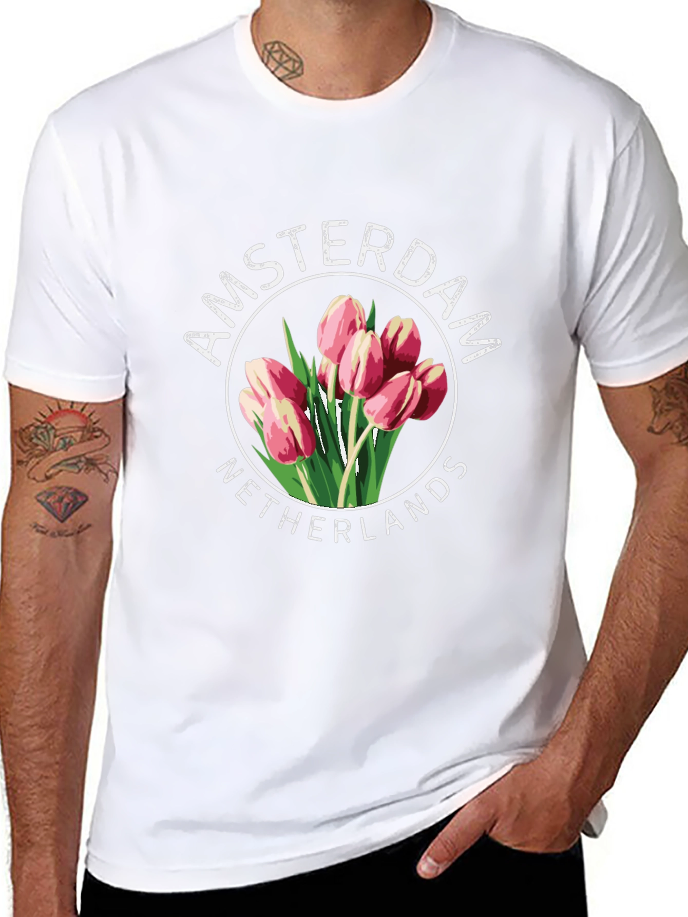 Amsterdam Netherlands Tulip Graphic T-Shirt