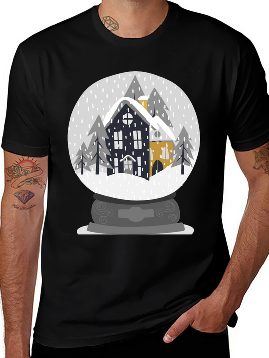 Winter Snow Globe House Graphic Tee