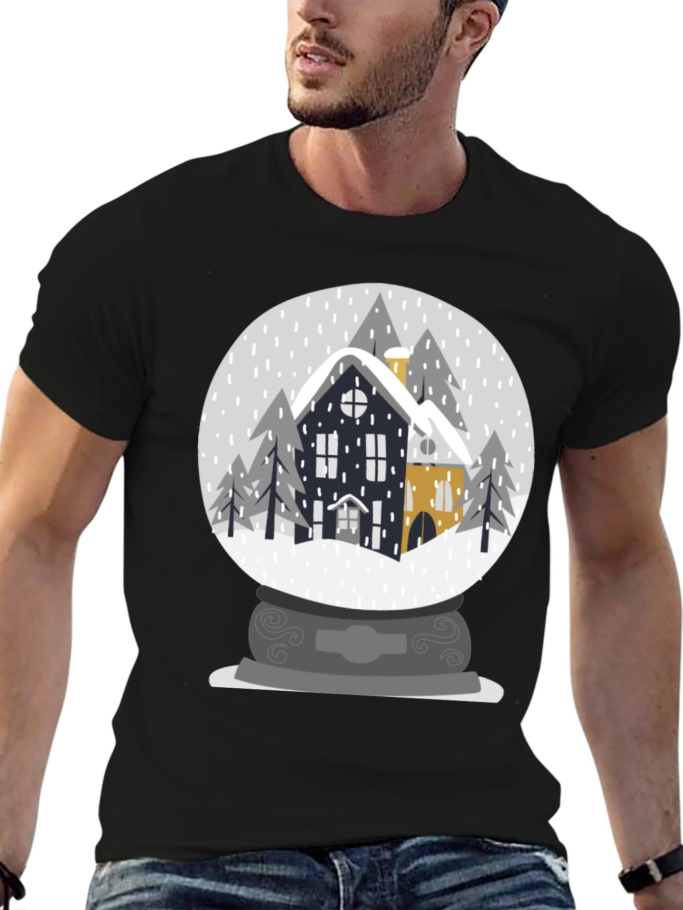 Winter Snow Globe House Graphic Tee