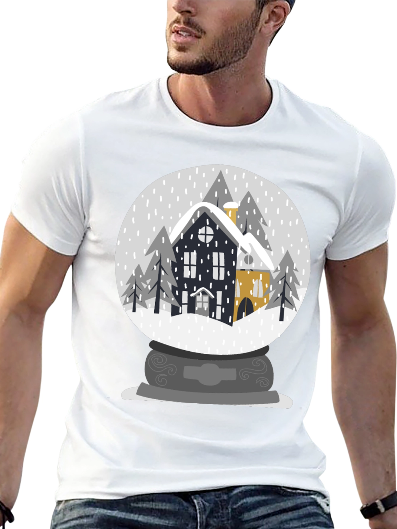 Winter Snow Globe House Graphic Tee
