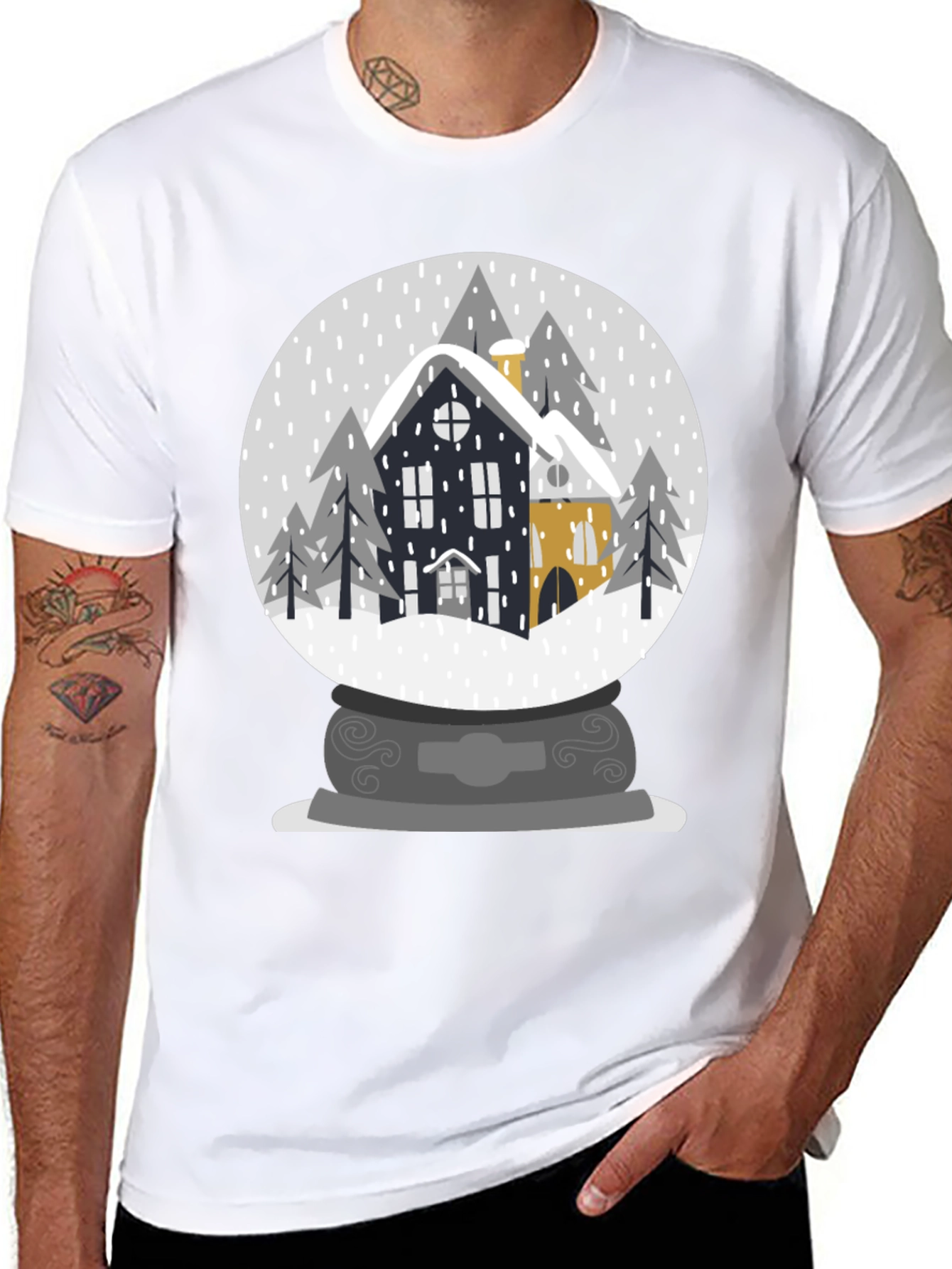 Winter Snow Globe House Graphic Tee