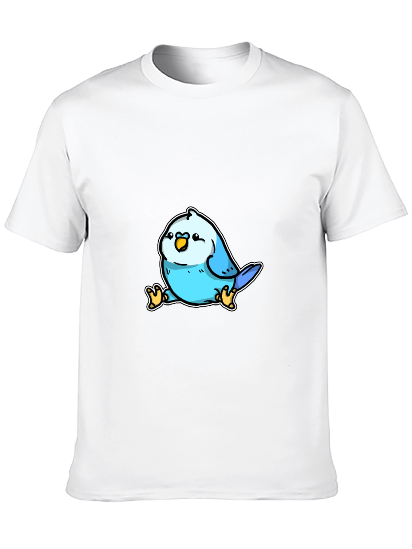 Cute Blue Bird Cartoon Graphic T-Shirt