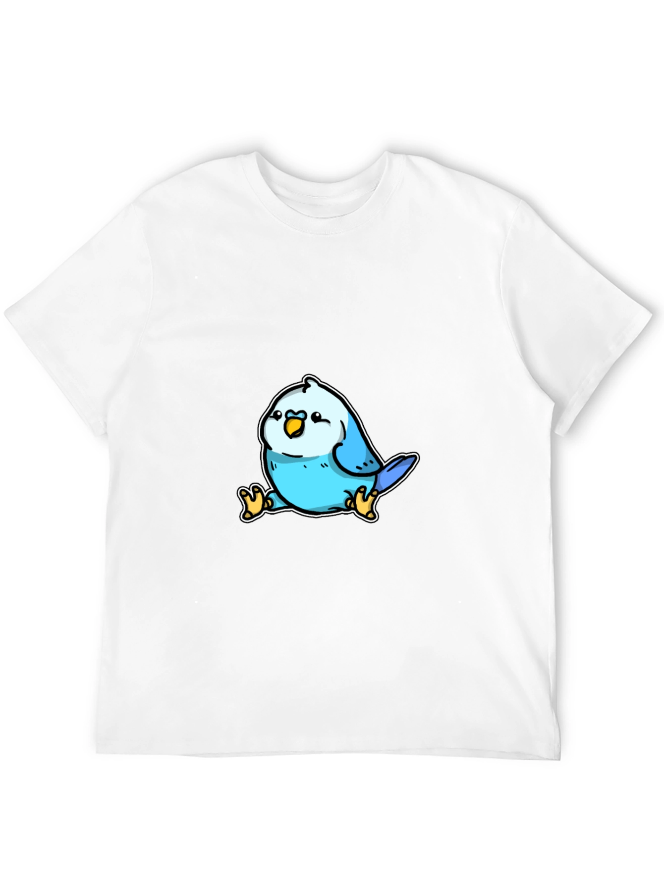 Cute Blue Bird Cartoon Graphic T-Shirt