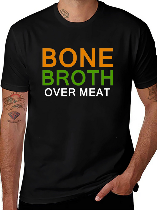 Bone Broth Over Meat Graphic Tee - Black