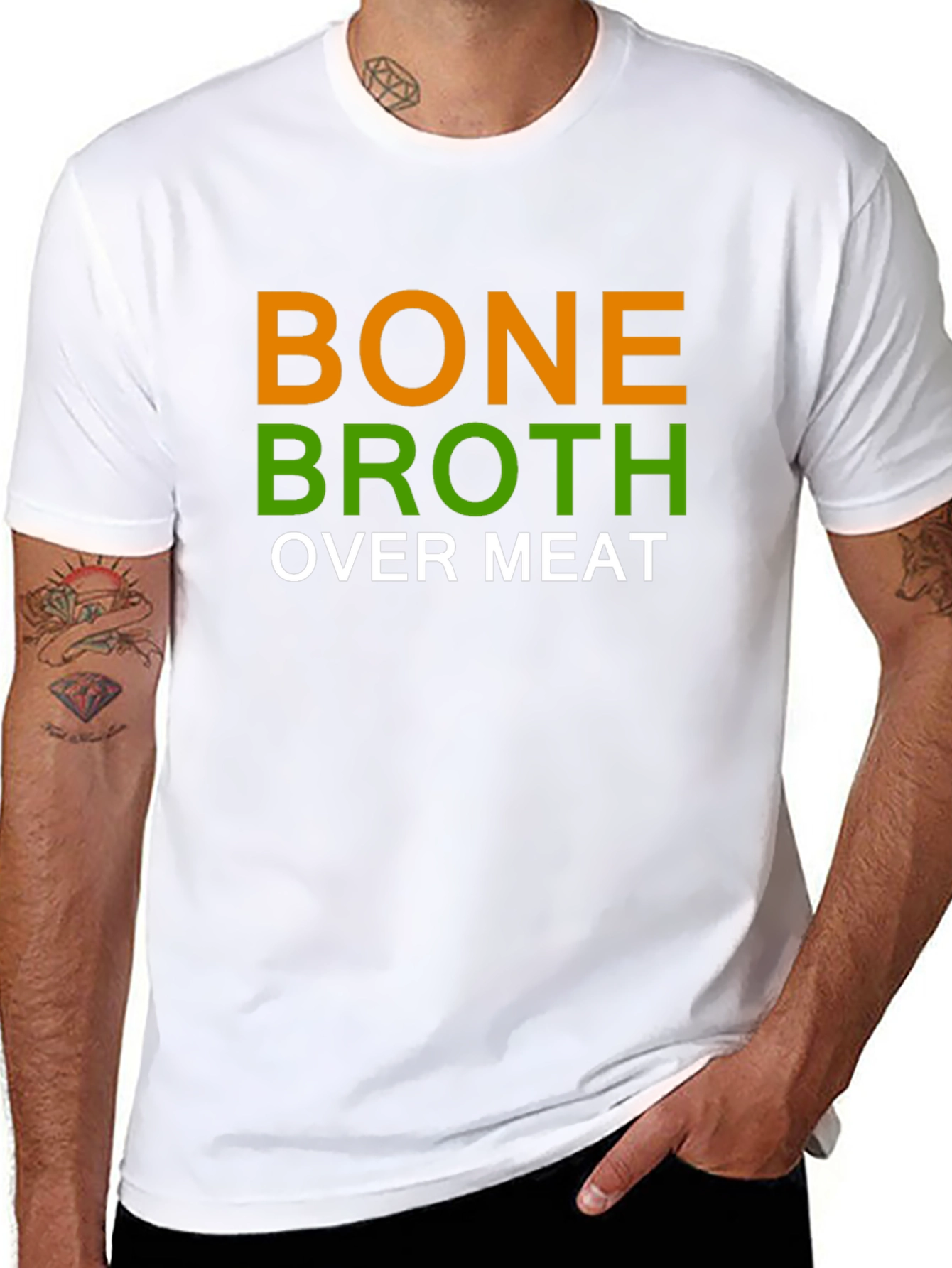Bone Broth Over Meat Graphic Tee - Black