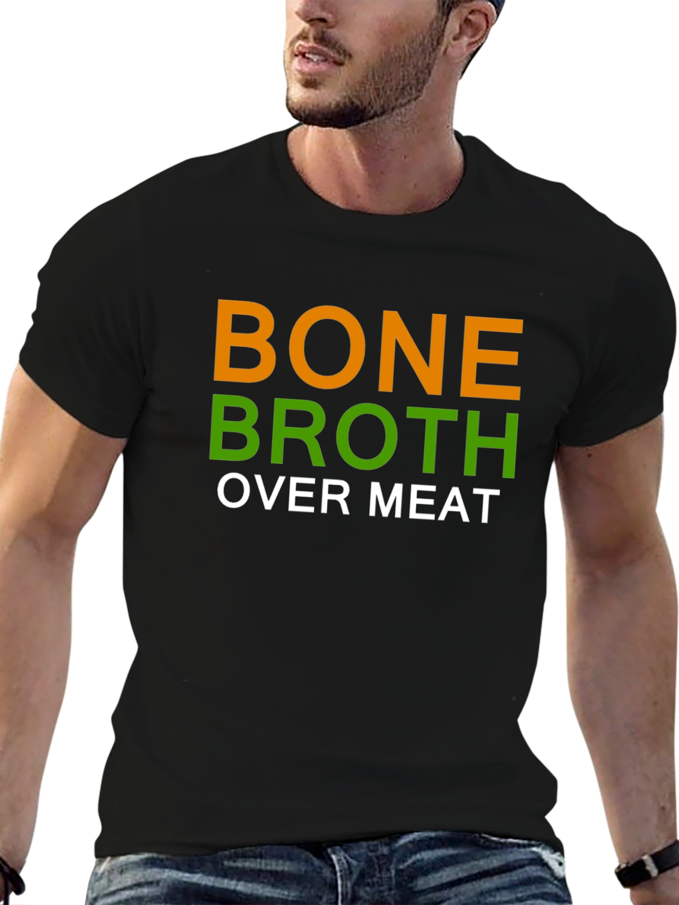 Bone Broth Over Meat Graphic Tee - Black