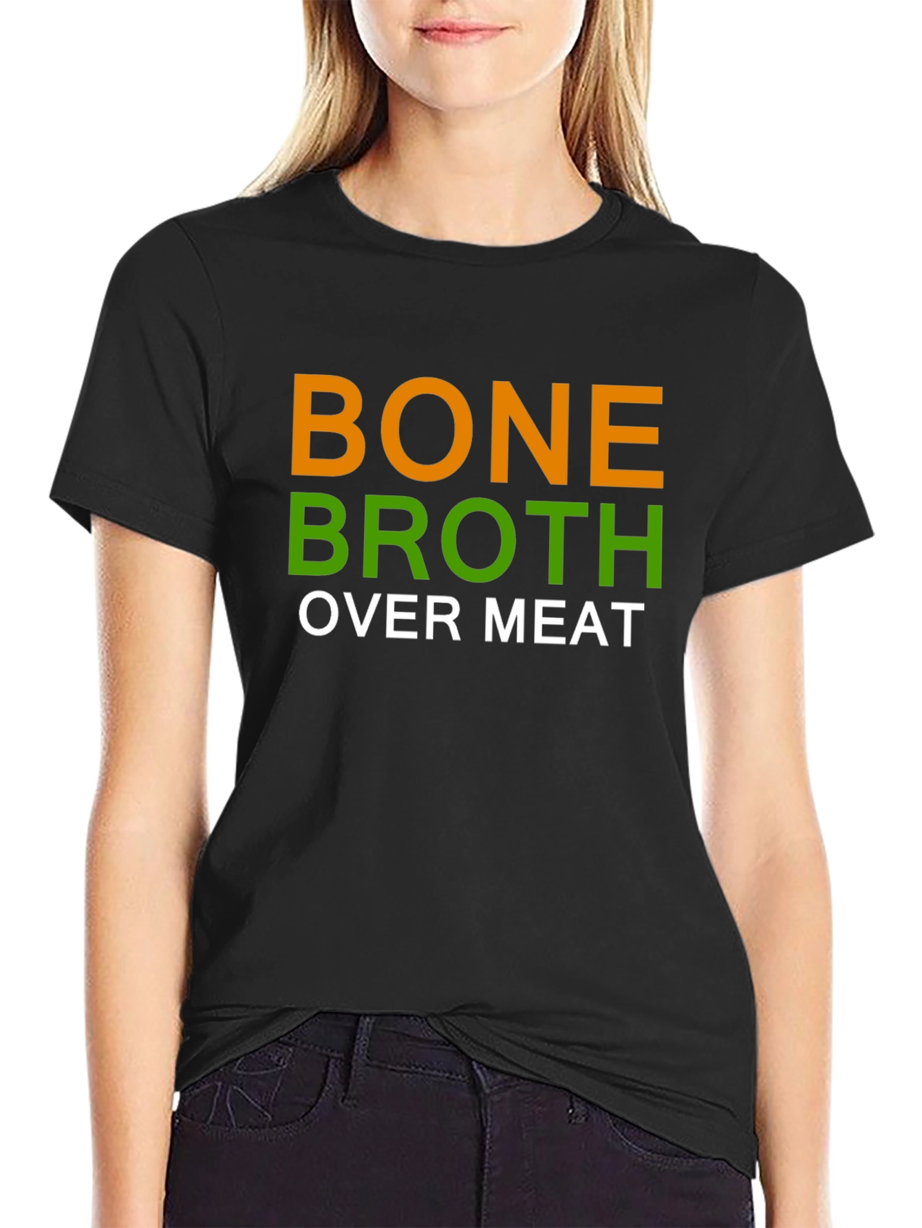 Bone Broth Over Meat Graphic Tee - Black