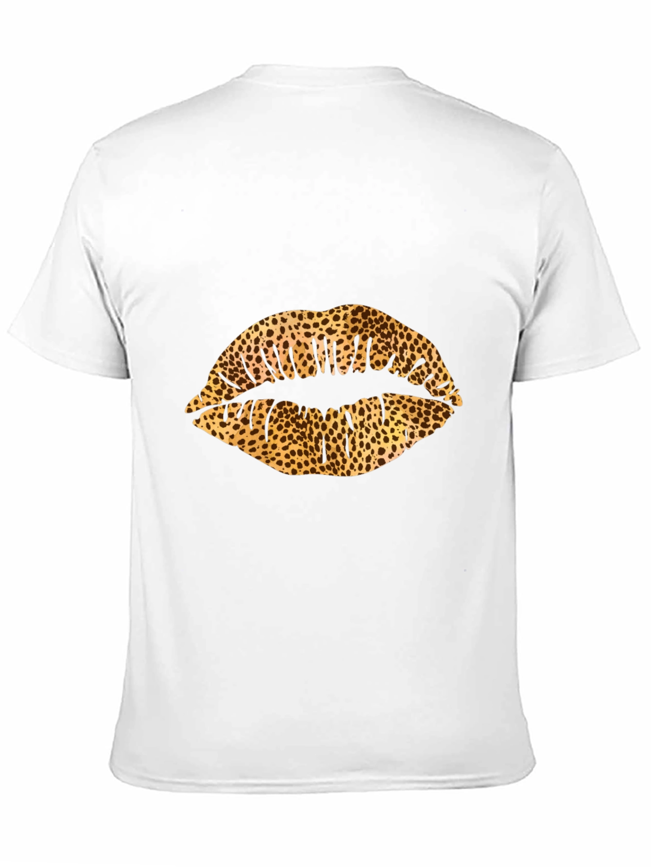 Leopard Print Lips Black Graphic Tee