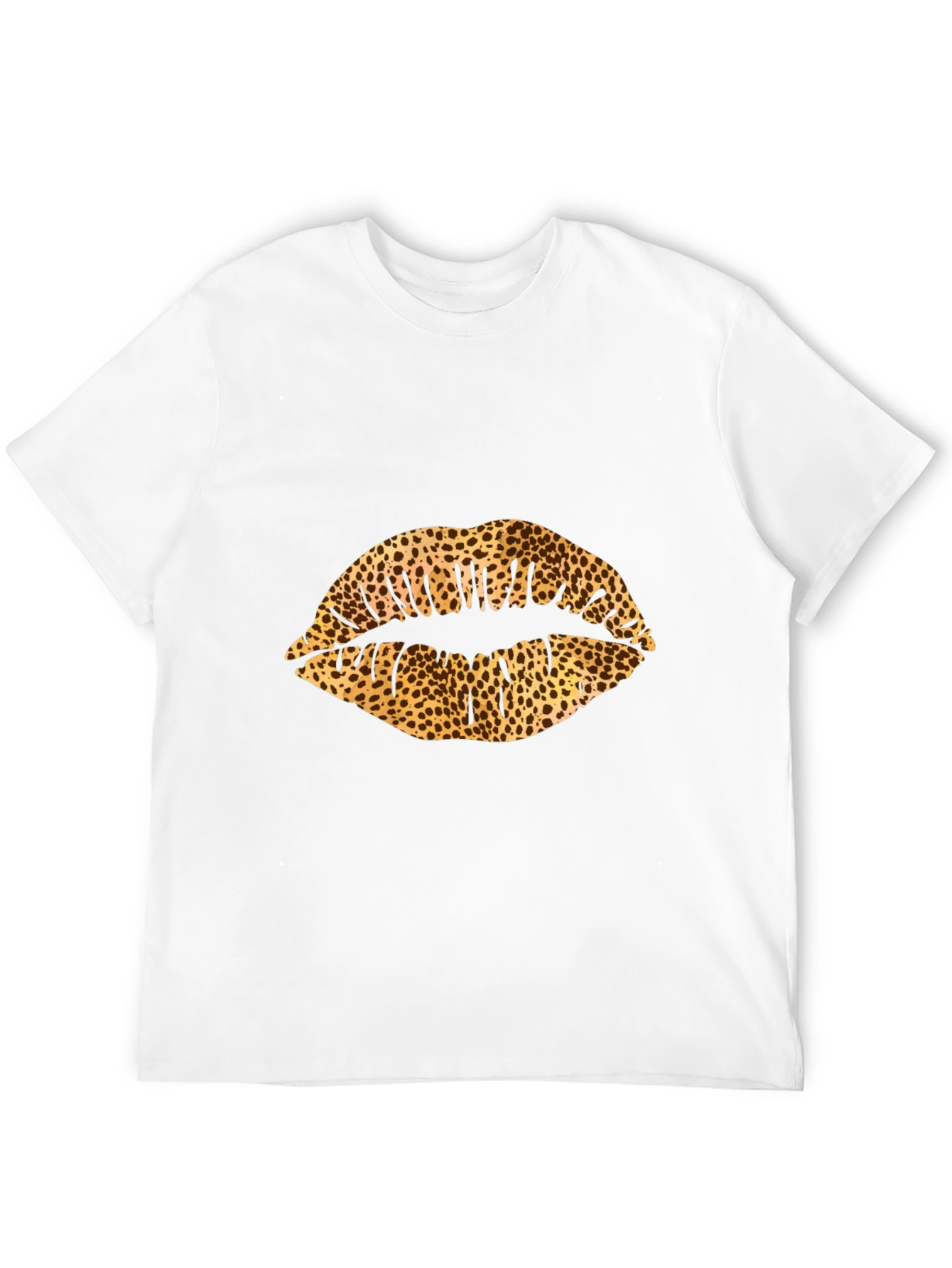 Leopard Print Lips Black Graphic Tee