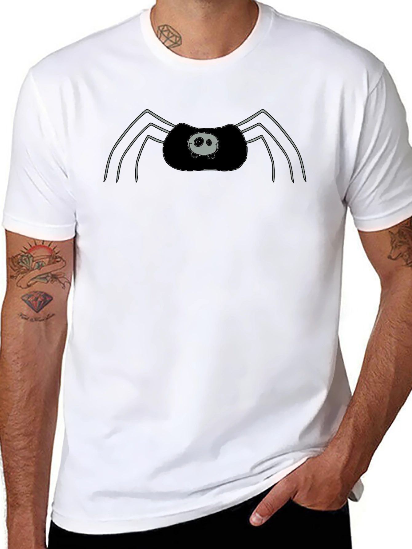 Spider Graphic Print Mens Black T-Shirt