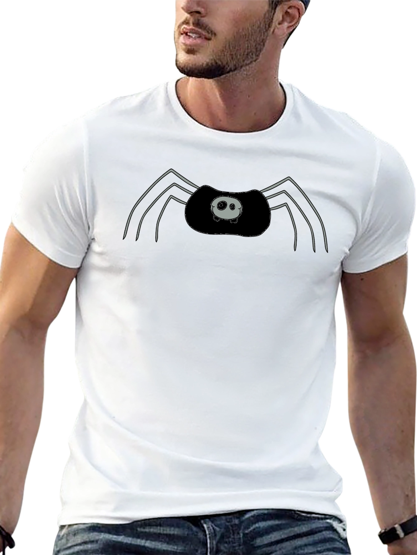 Spider Graphic Print Mens Black T-Shirt