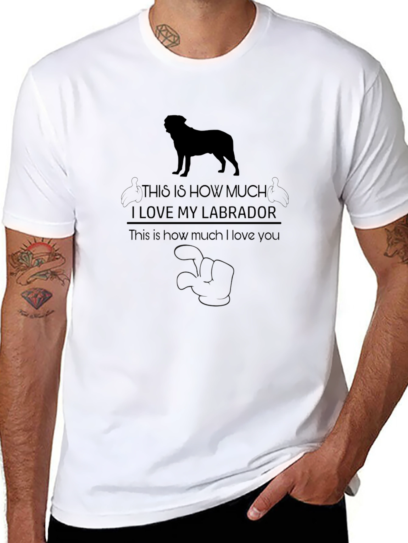 Labrador Love Graphic T-Shirt - Black