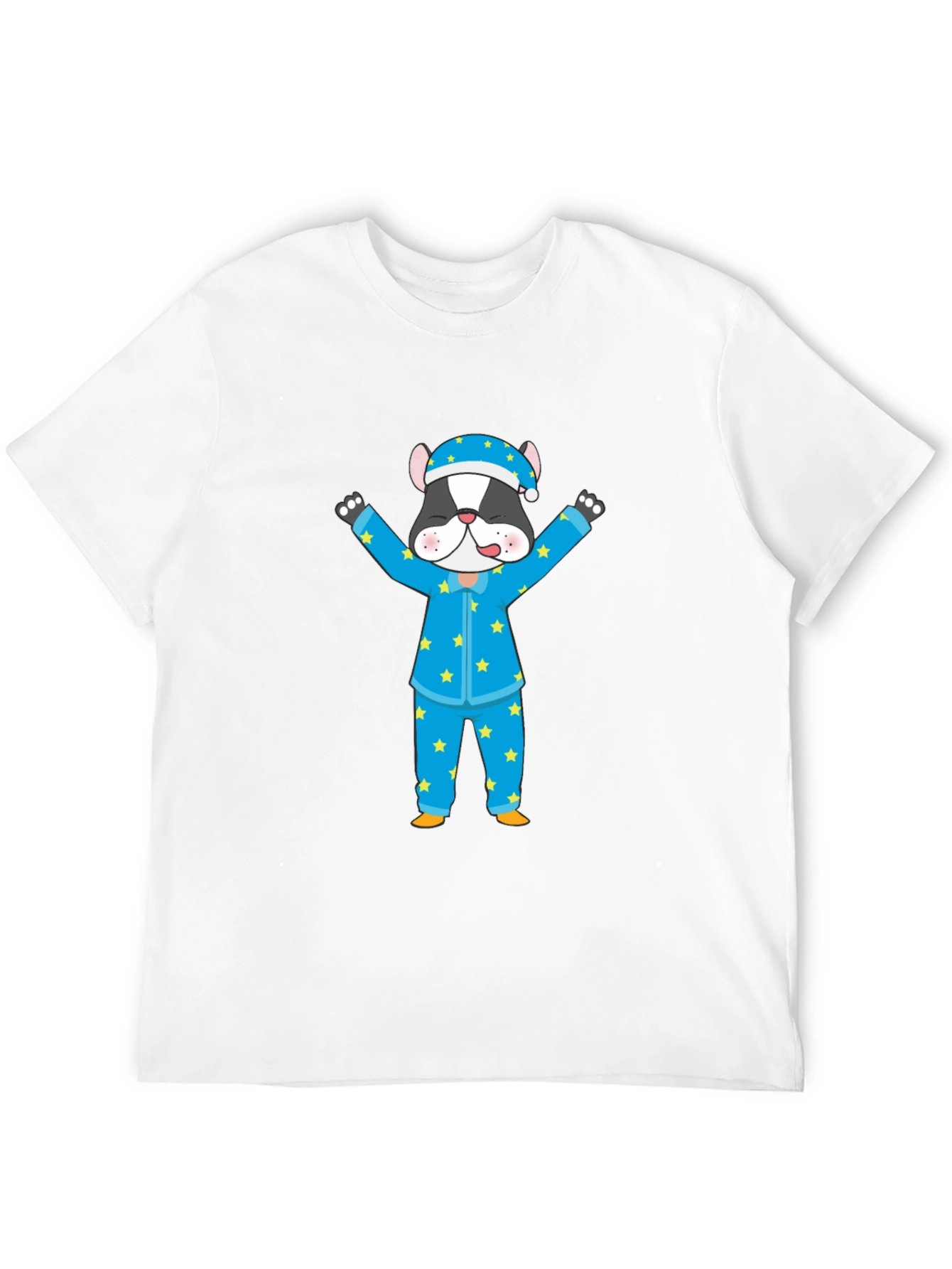 Cartoon Dog Pajamas Black T-Shirt