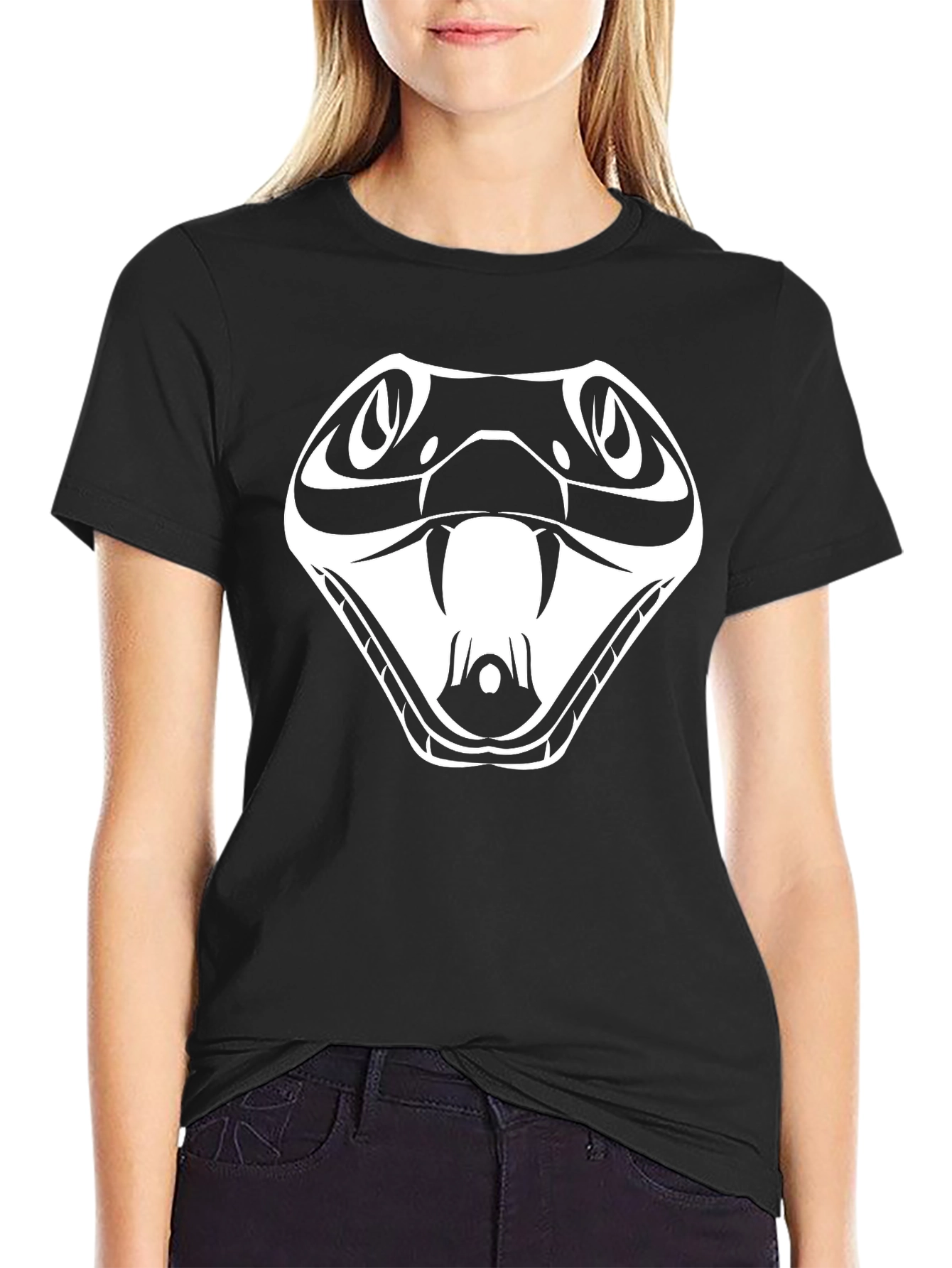 Snake Head Graphic Black T-Shirt