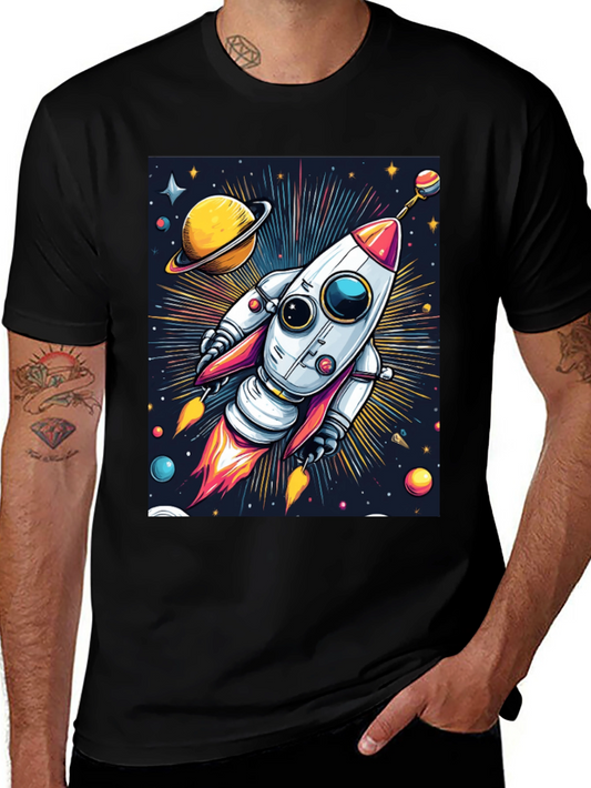 Space Rocket T-Shirt - Cosmic Graphic Tee