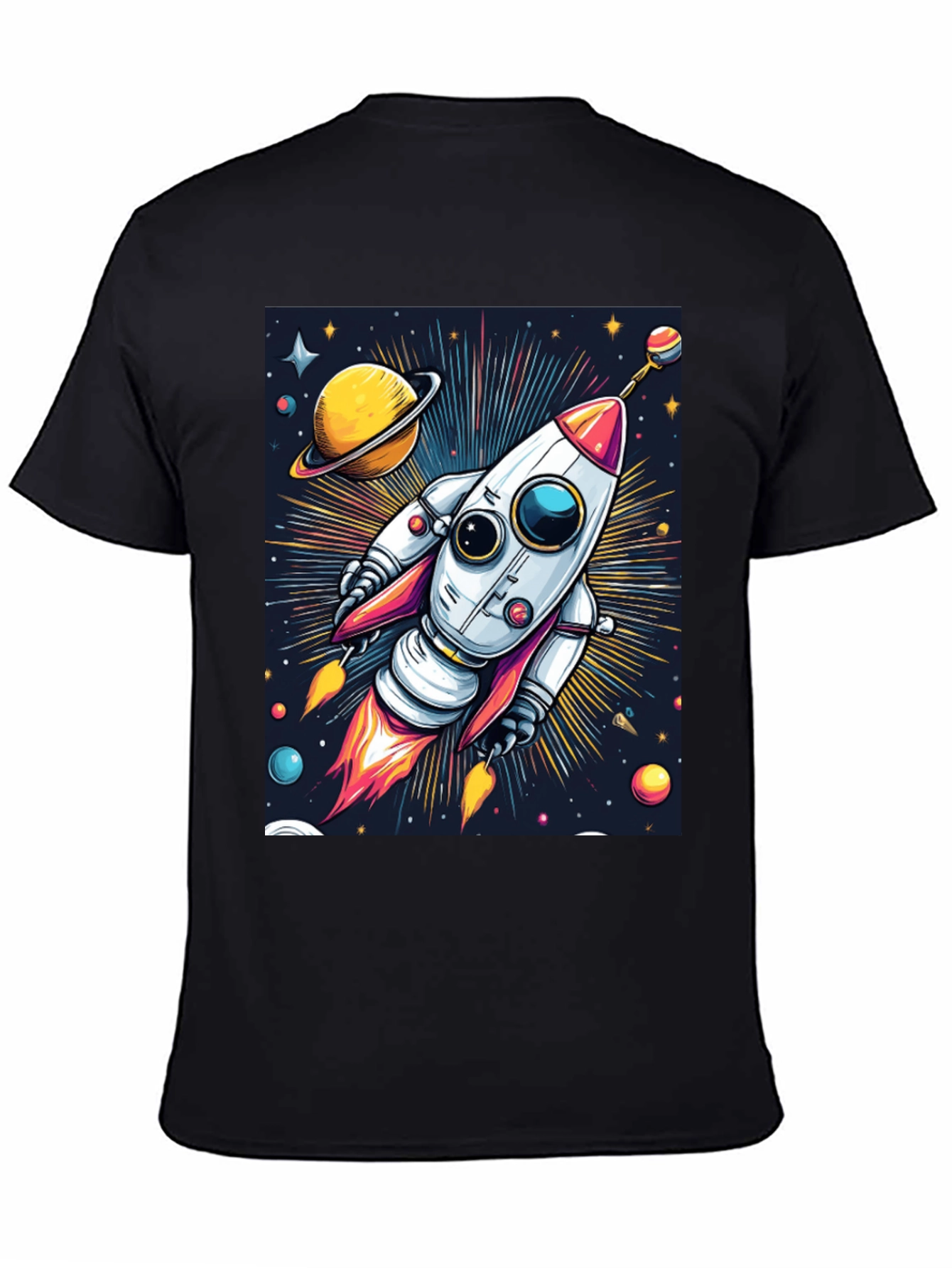 Space Rocket T-Shirt - Cosmic Graphic Tee