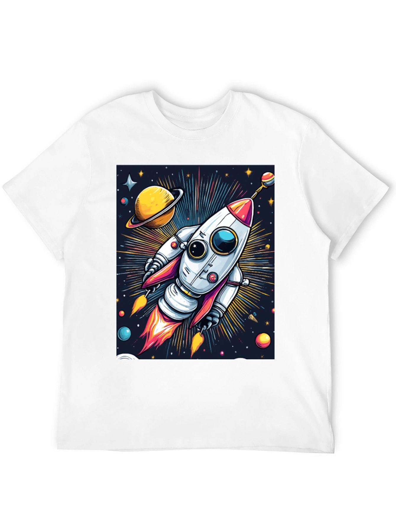 Space Rocket T-Shirt - Cosmic Graphic Tee