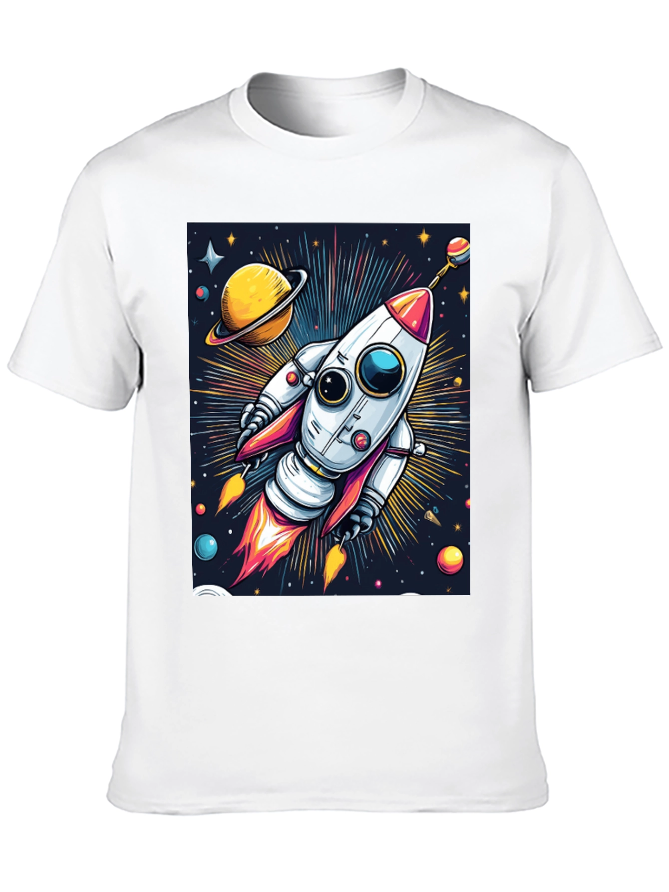 Space Rocket T-Shirt - Cosmic Graphic Tee