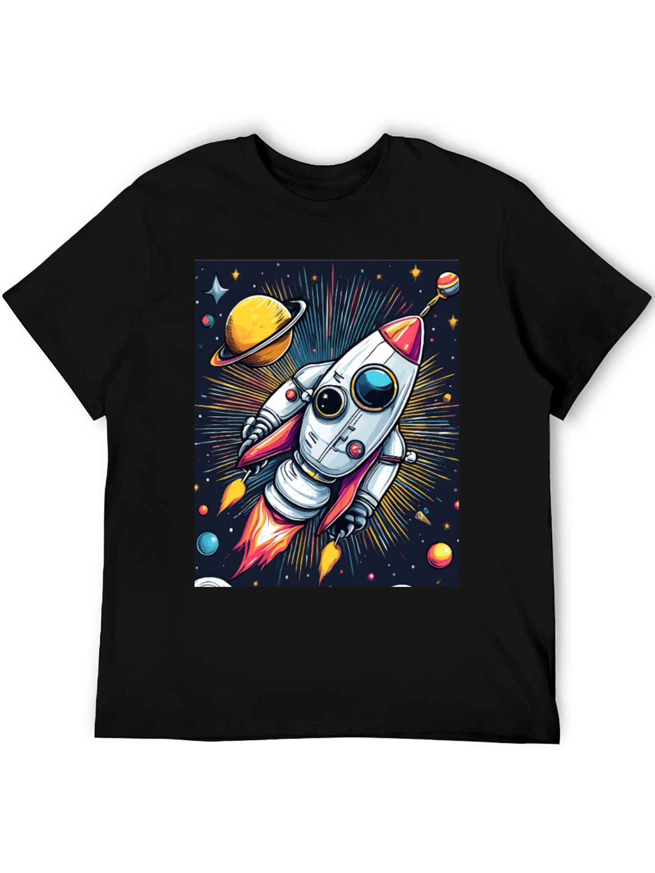 Space Rocket T-Shirt - Cosmic Graphic Tee