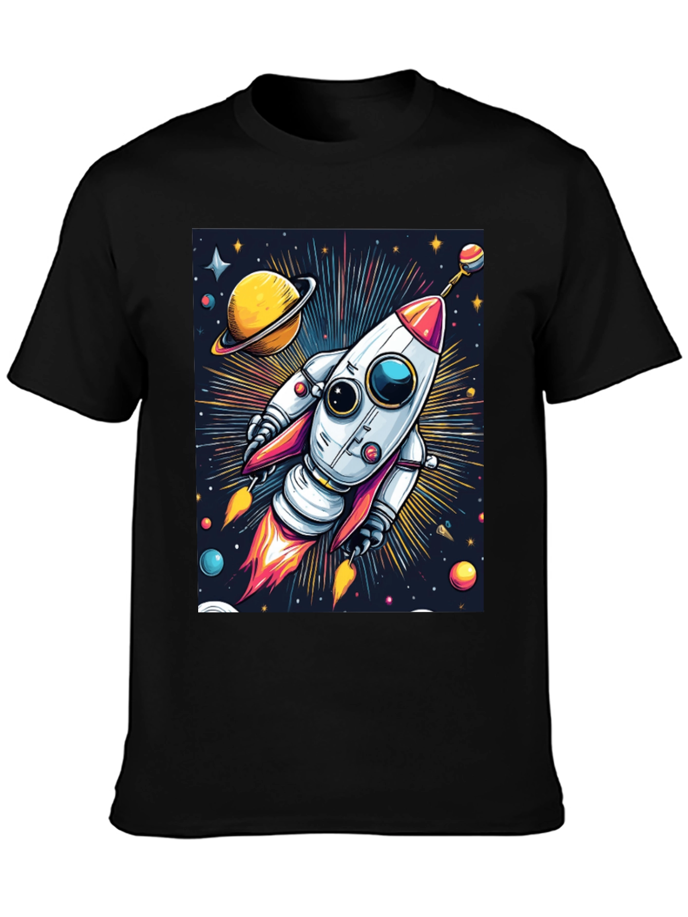 Space Rocket T-Shirt - Cosmic Graphic Tee