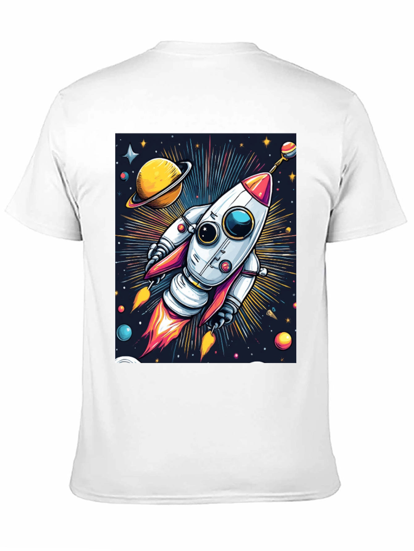 Space Rocket T-Shirt - Cosmic Graphic Tee
