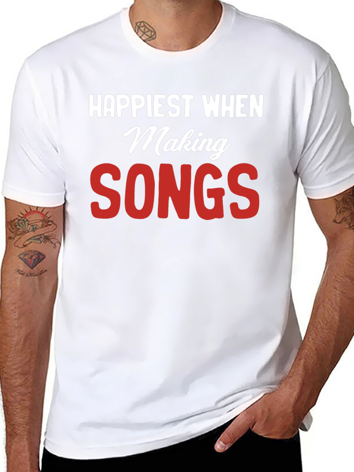 Happiest When Making Songs Black T-Shirt