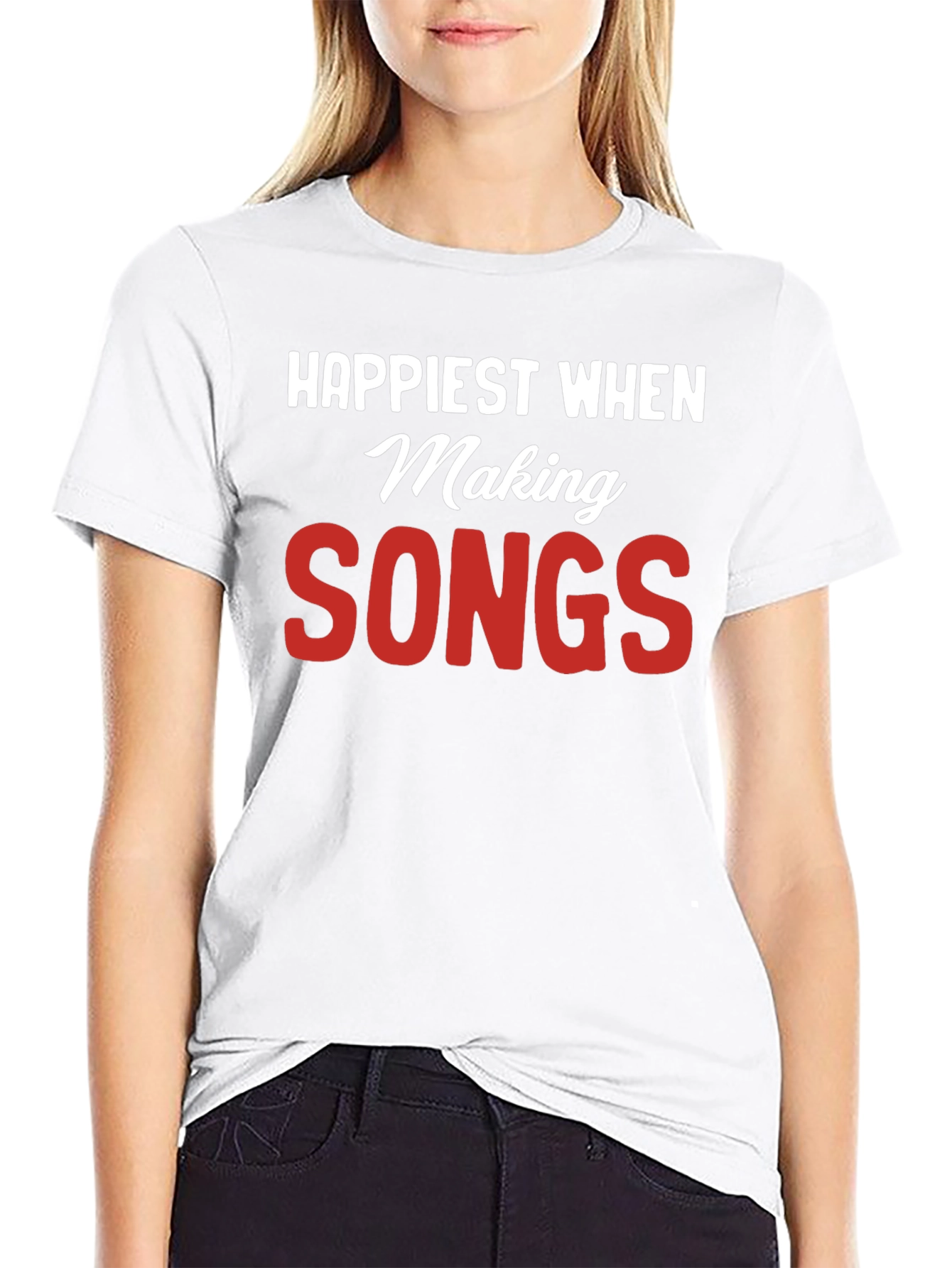 Happiest When Making Songs Black T-Shirt