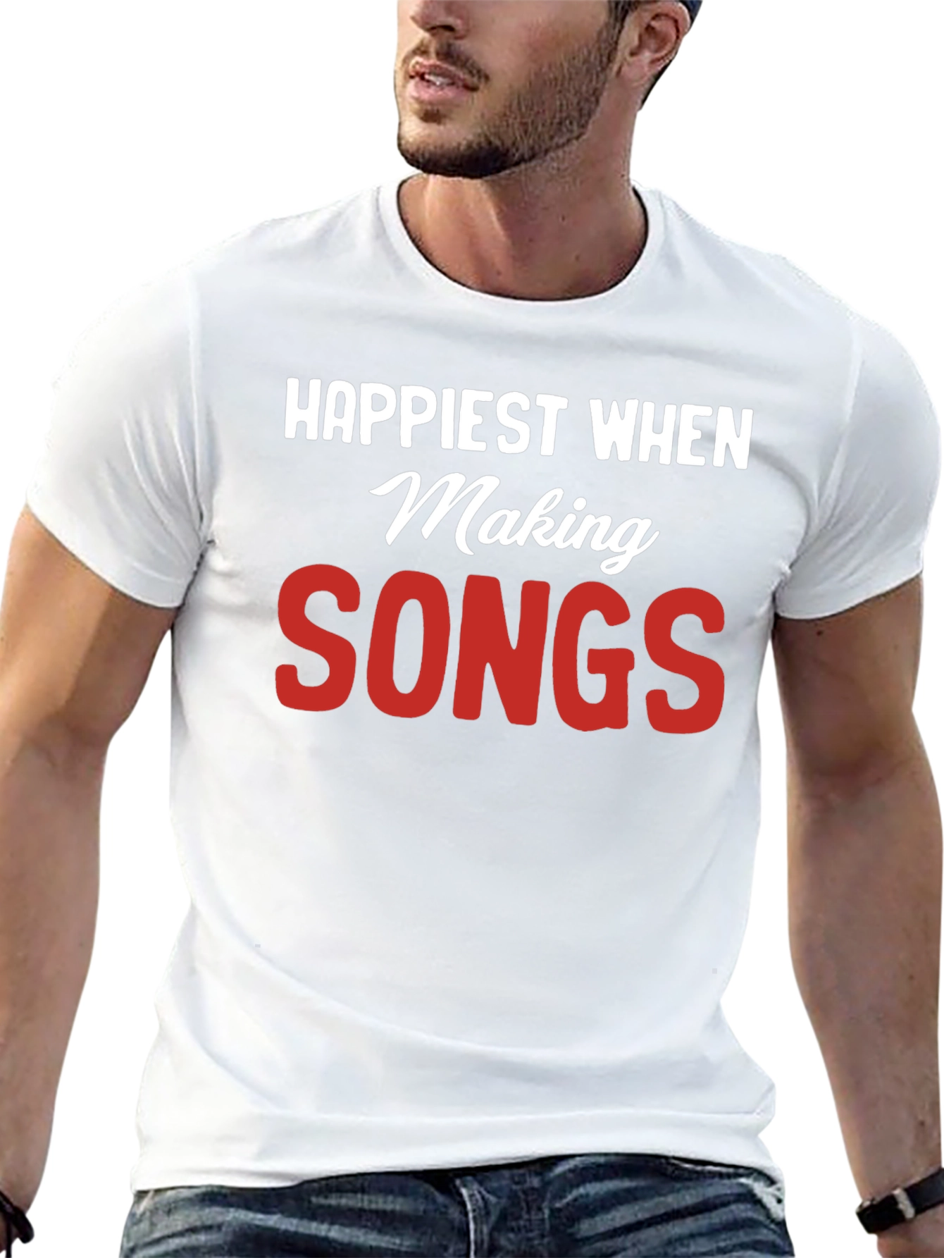 Happiest When Making Songs Black T-Shirt