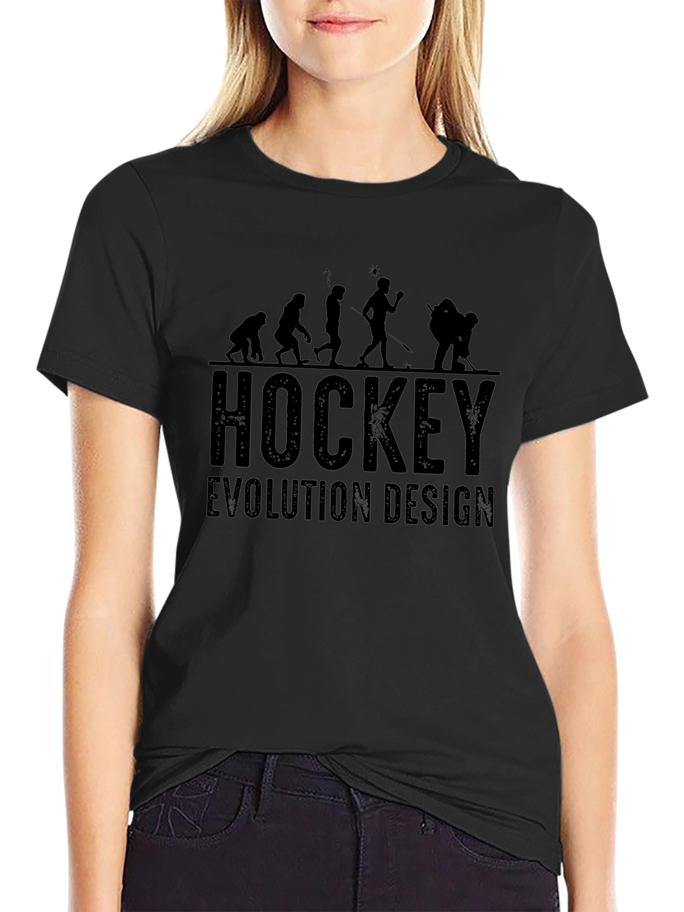 Hockey Evolution Design Black T-Shirt