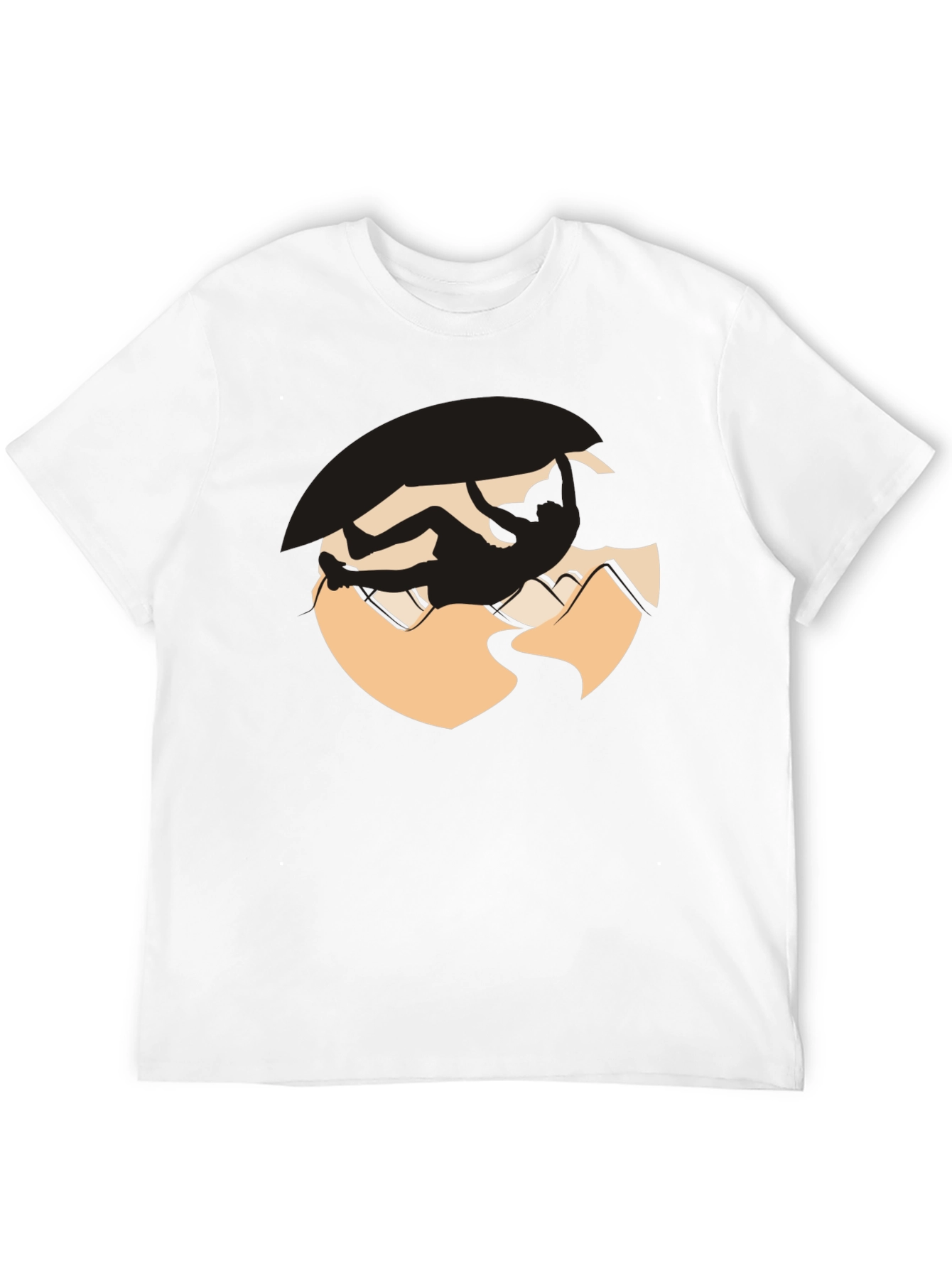 Climbing Silhouette Graphic Tee - Black Cotton Blend