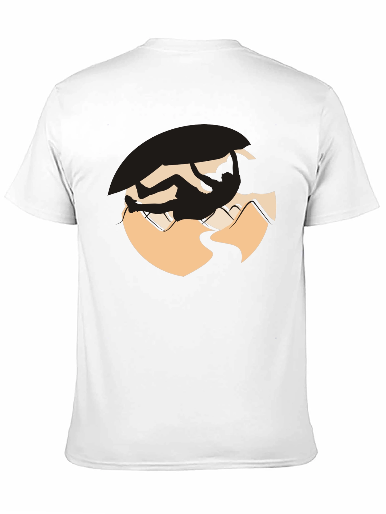Climbing Silhouette Graphic Tee - Black Cotton Blend
