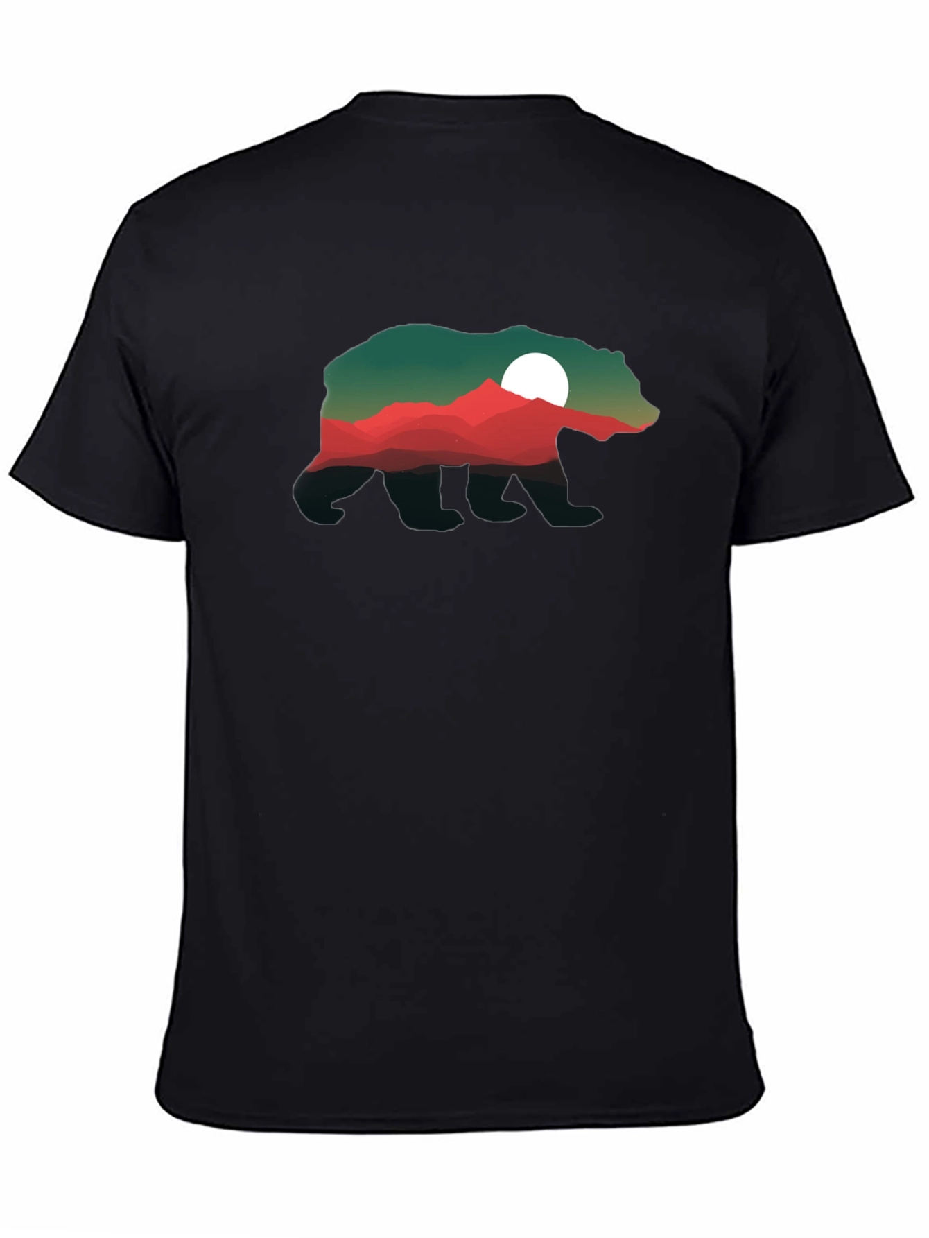 Bear Silhouette Mountain Scene T-Shirt