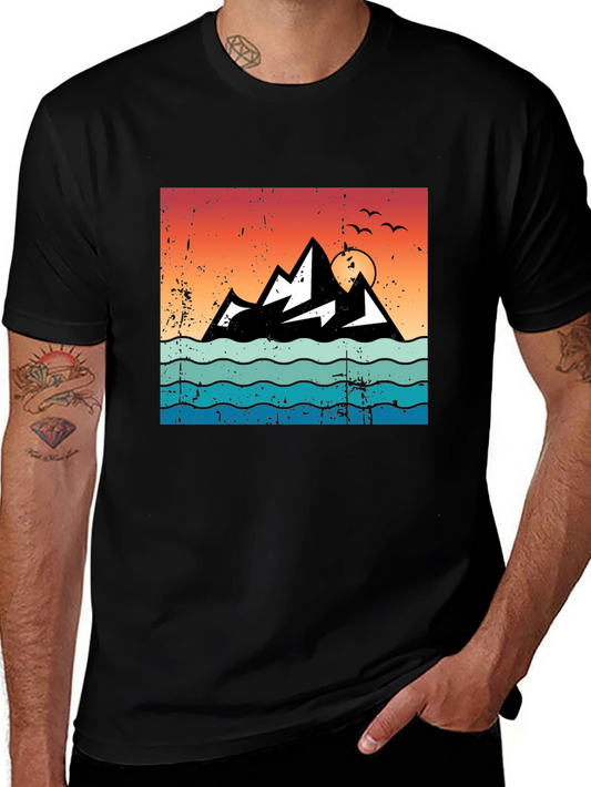 Retro Mountain Sunset Graphic Tee
