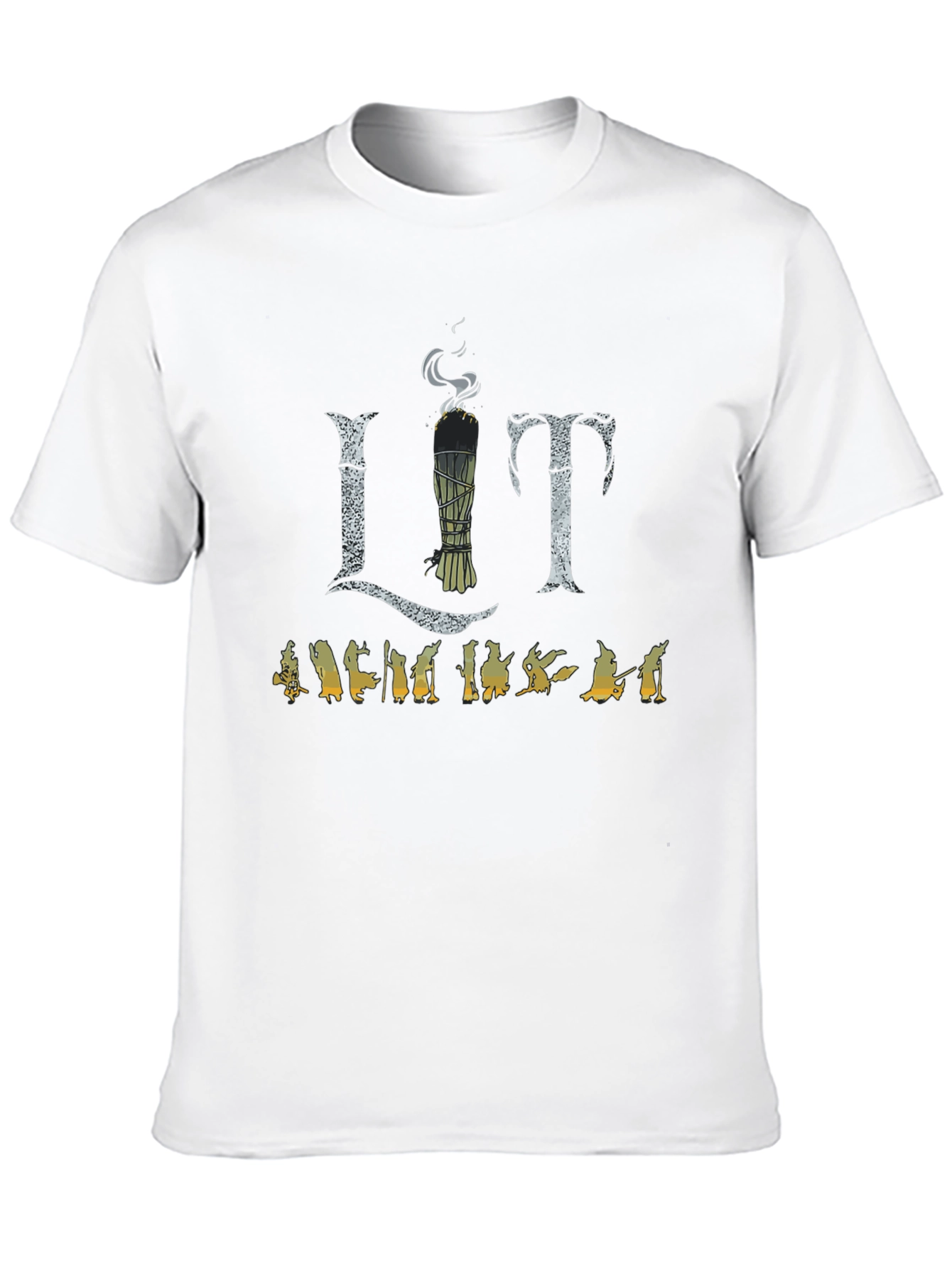 Lit Sage Smudge T-Shirt - Unisex Black Tee