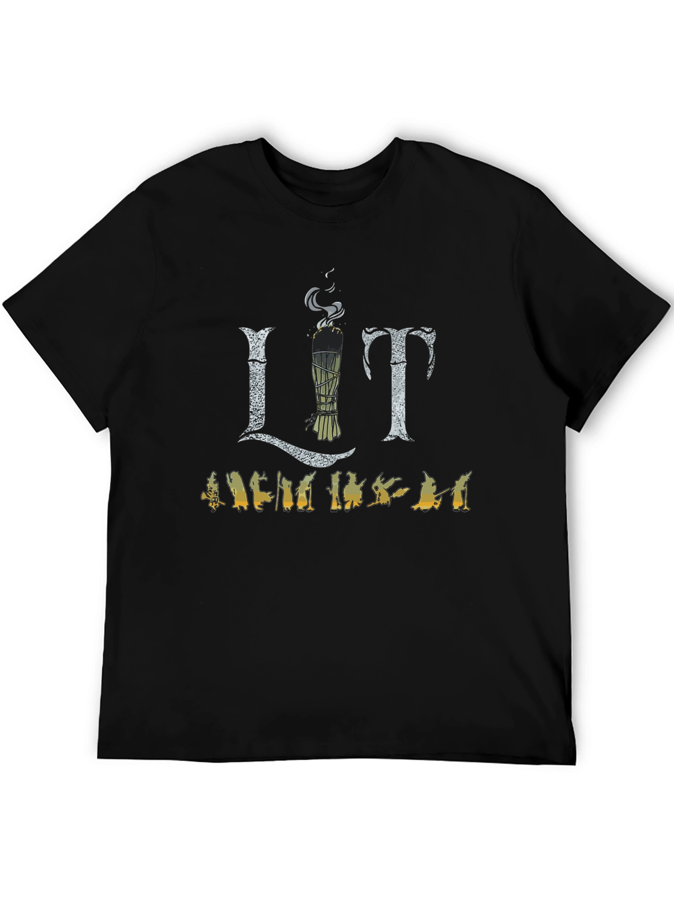 Lit Sage Smudge T-Shirt - Unisex Black Tee