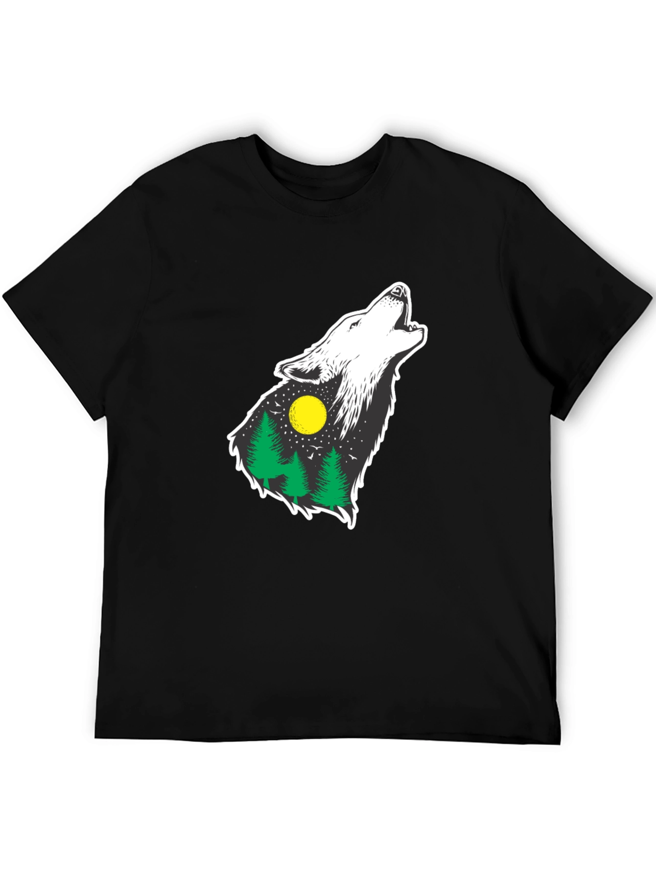 Wolf Howling at Moon Graphic Tee