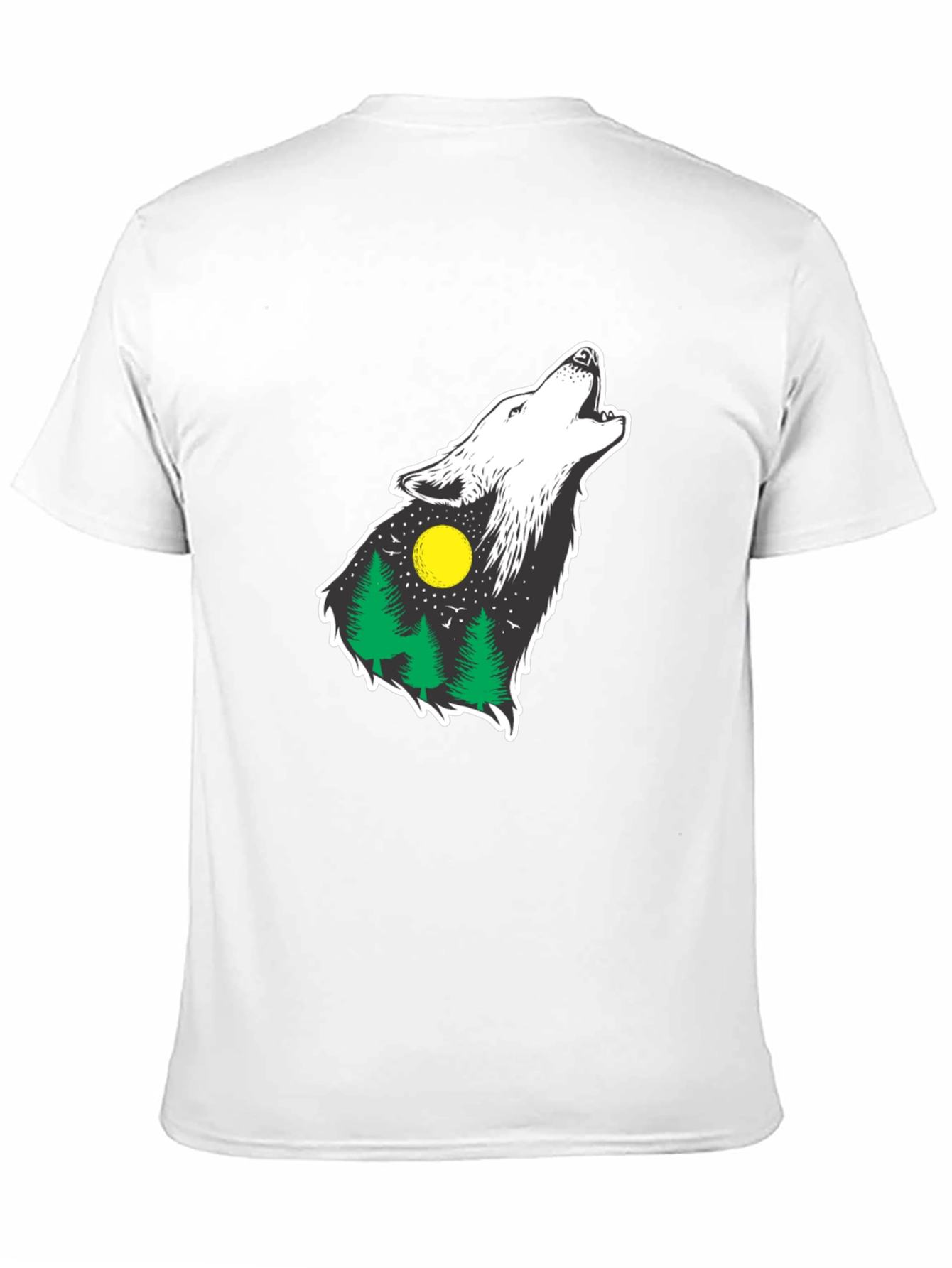 Wolf Howling at Moon Graphic Tee