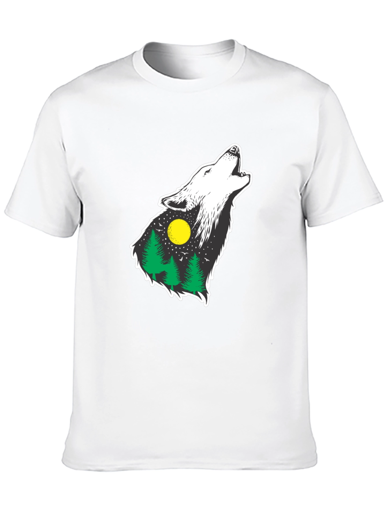Wolf Howling at Moon Graphic Tee