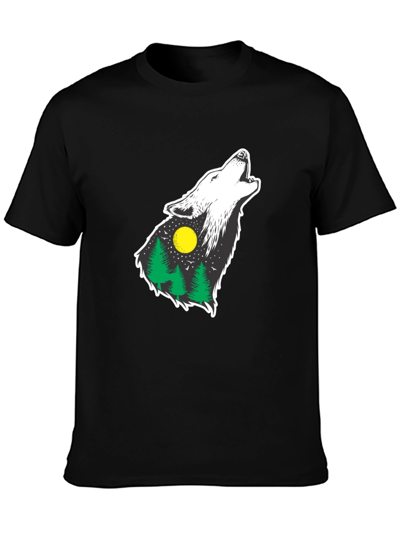 Wolf Howling at Moon Graphic Tee