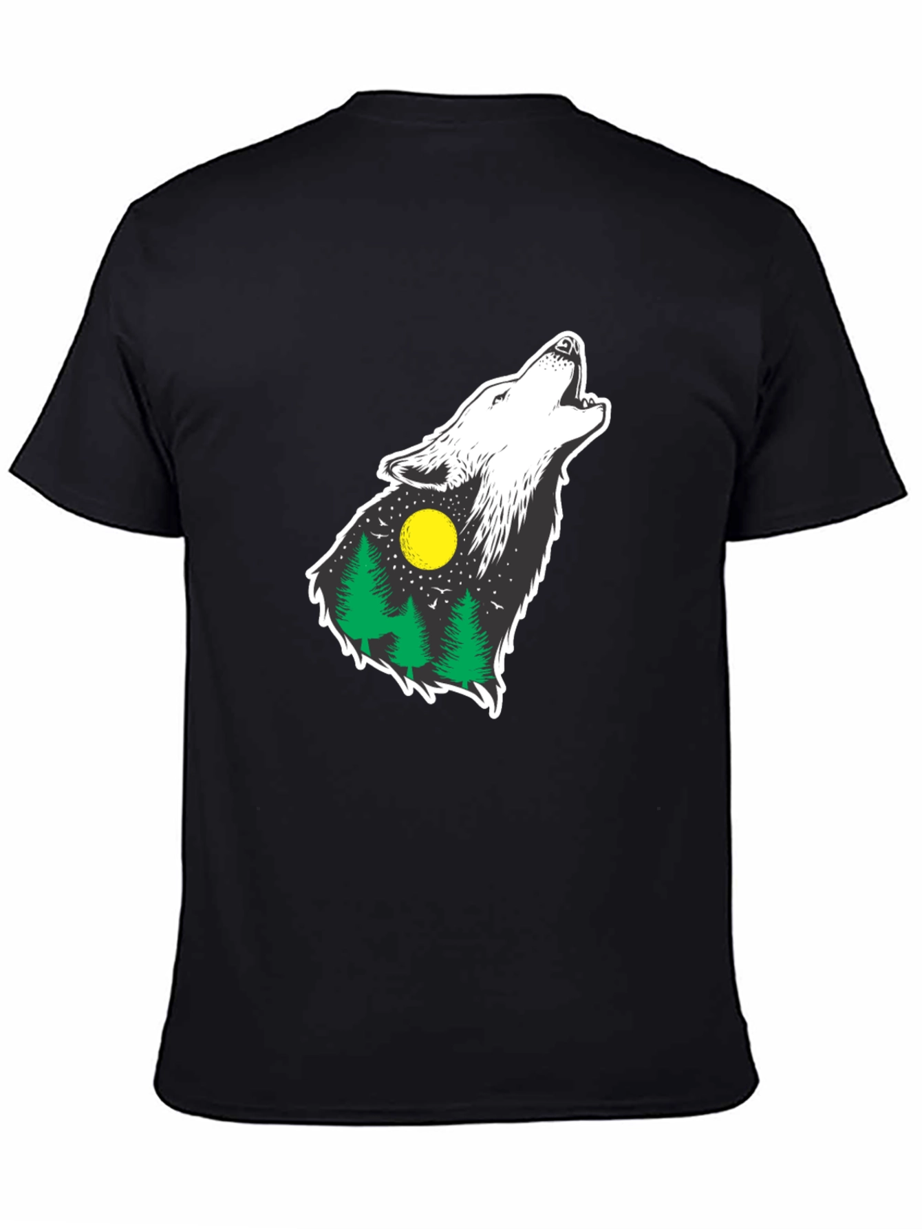 Wolf Howling at Moon Graphic Tee