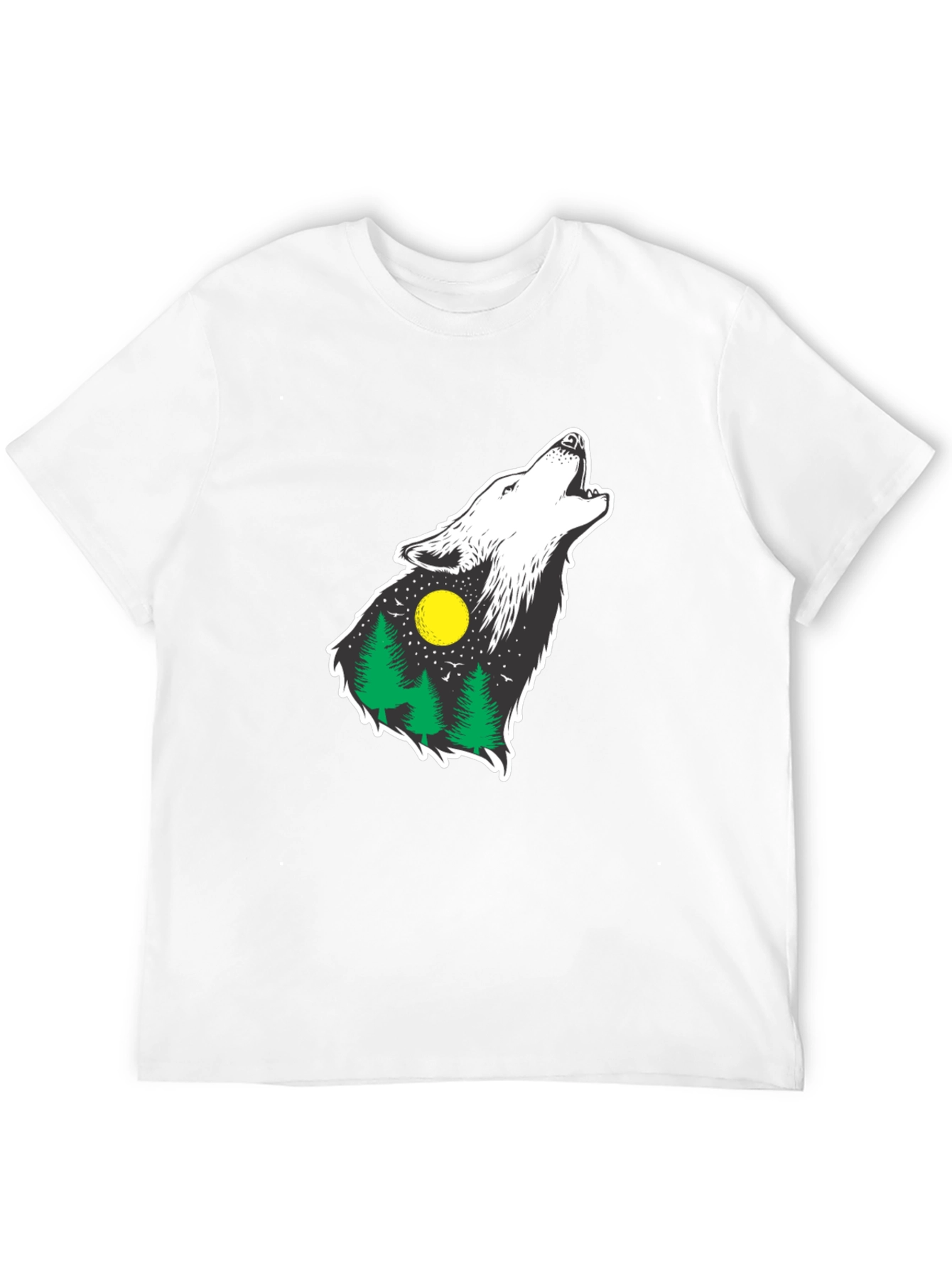 Wolf Howling at Moon Graphic Tee