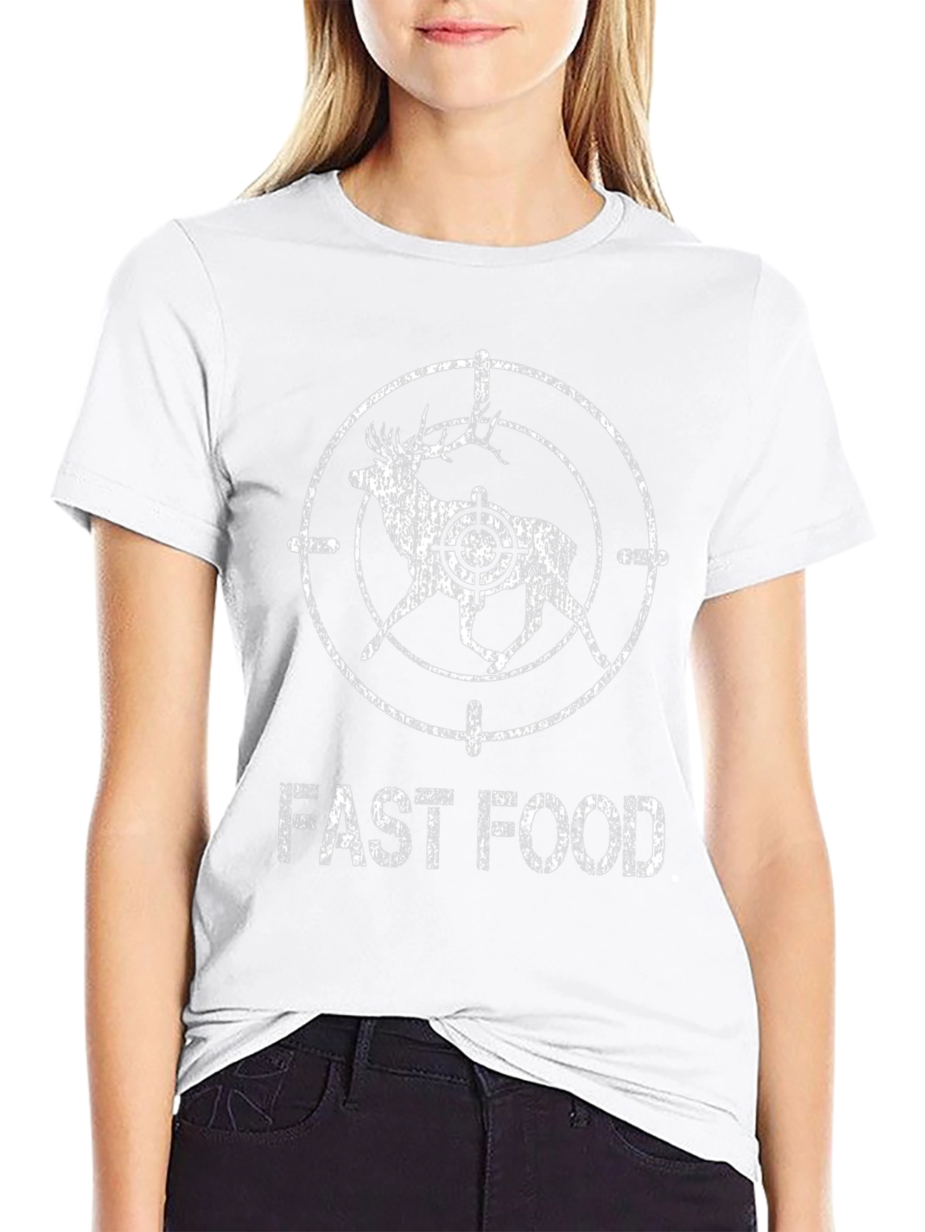 Fast Food Deer Hunting T-Shirt - Black