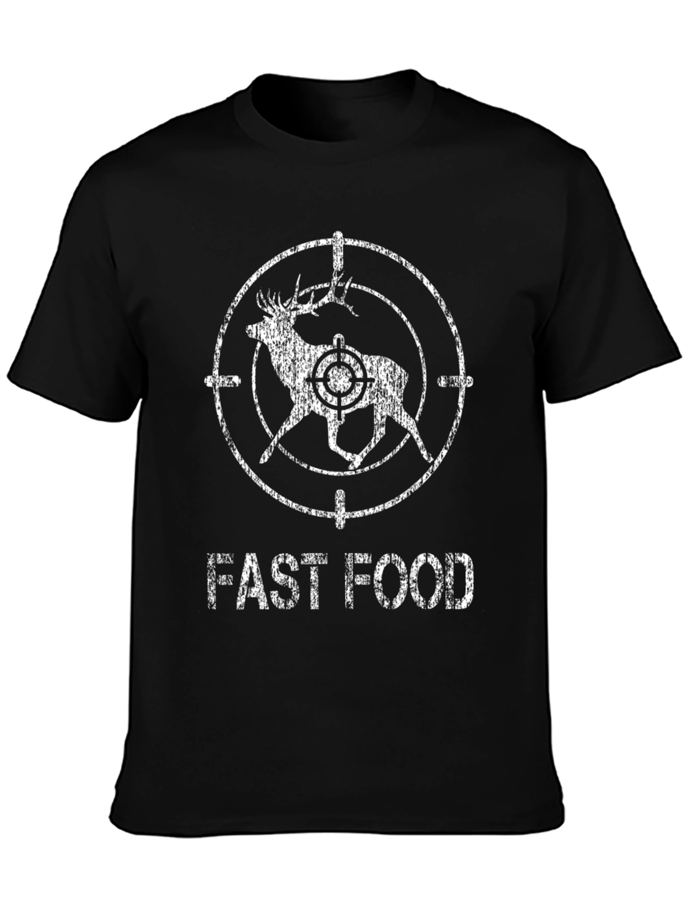 Fast Food Deer Hunting T-Shirt - Black