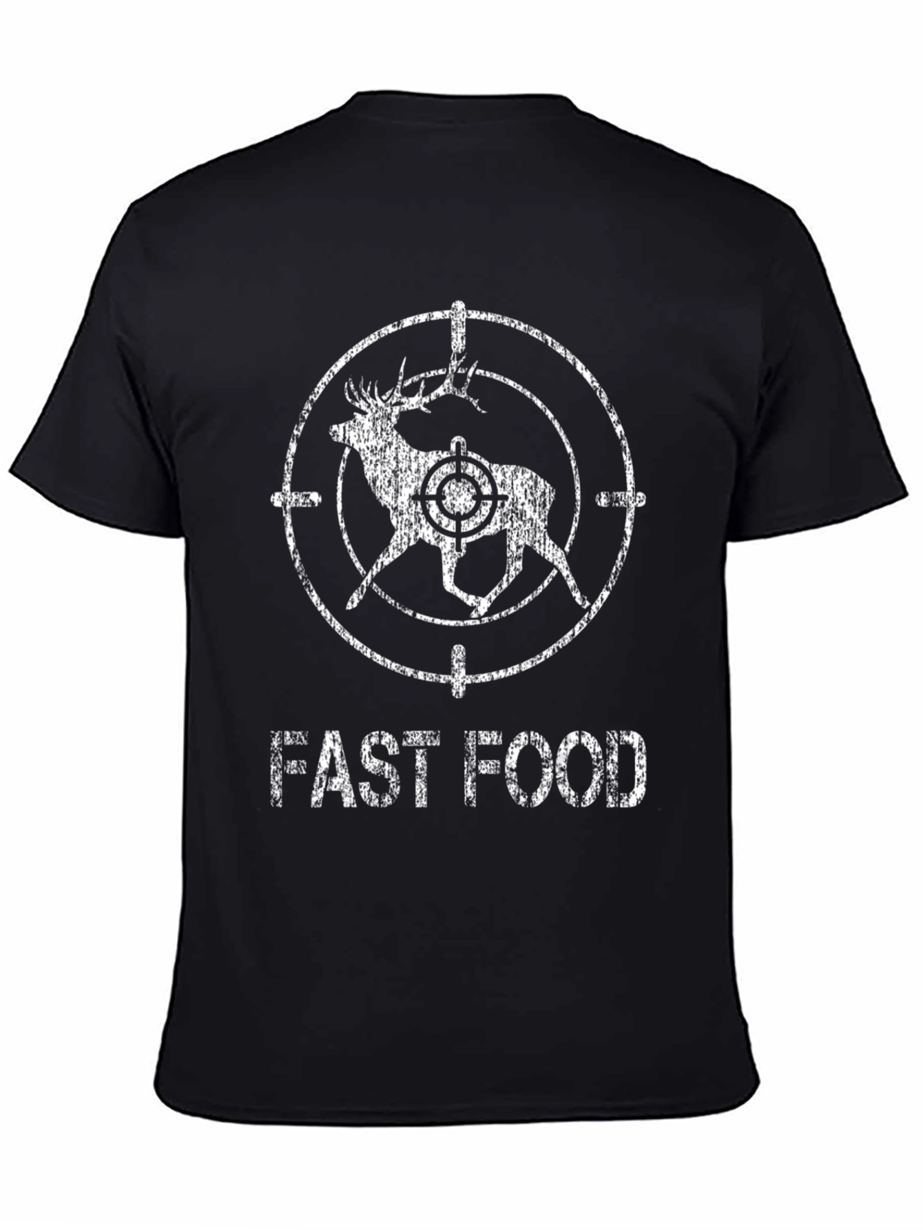 Fast Food Deer Hunting T-Shirt - Black