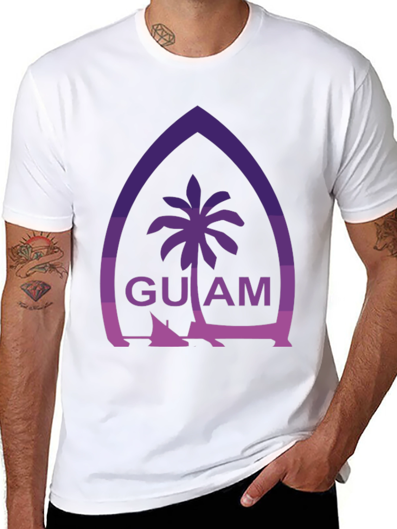 Guam Palm Tree Graphic Tee - Island Style T-Shirt
