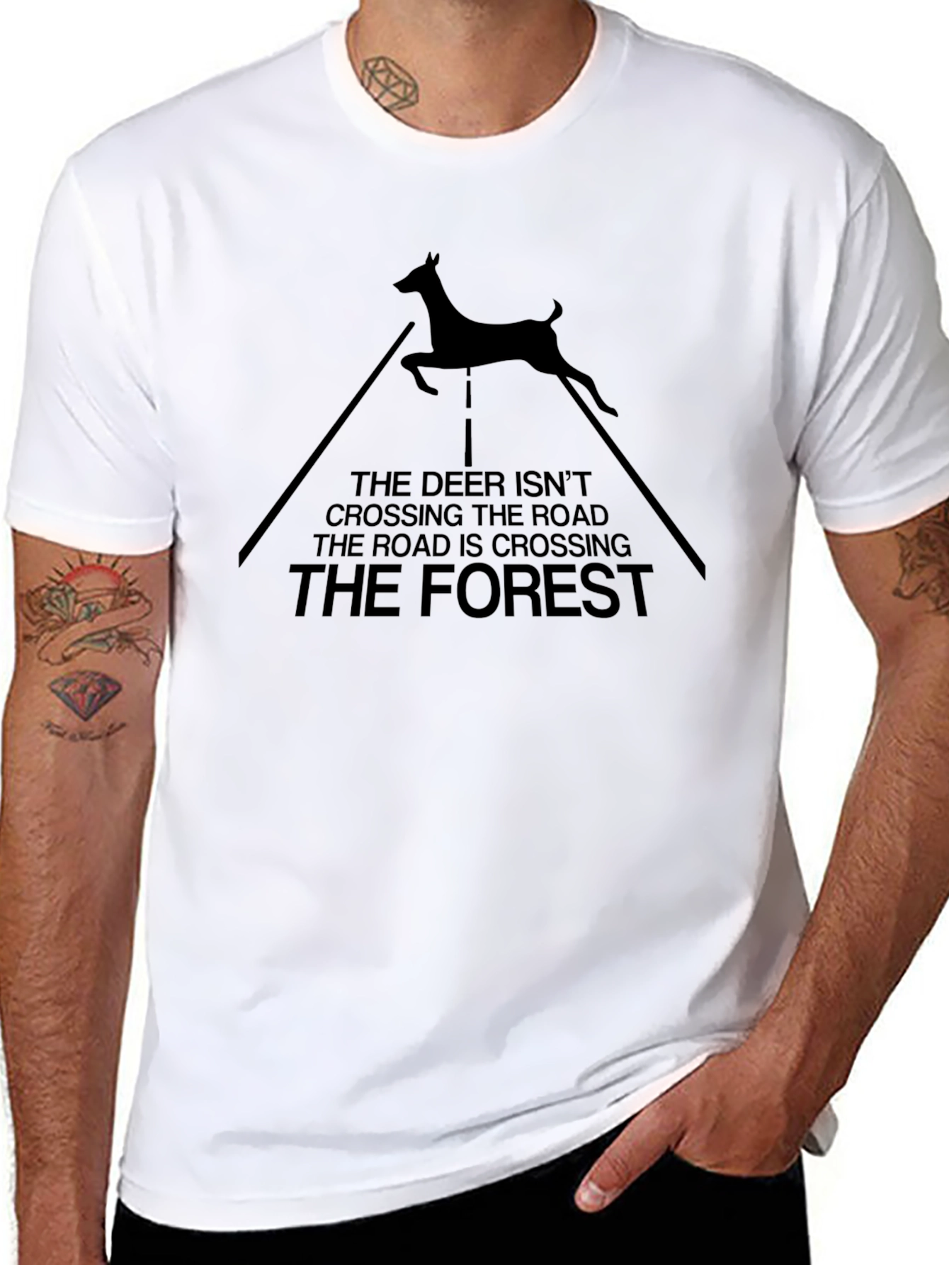 Deer Crossing Forest T-Shirt