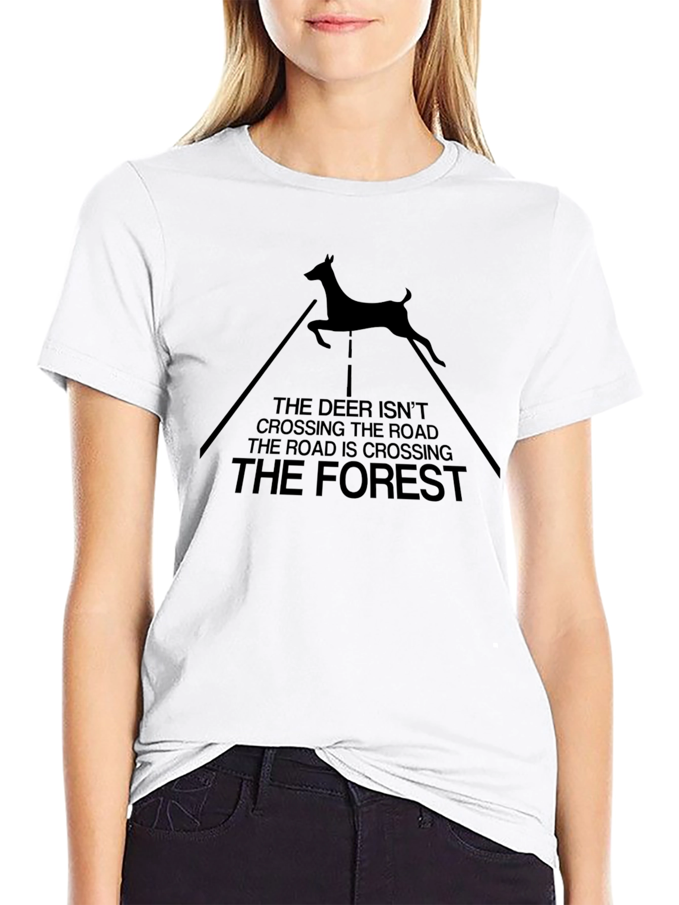 Deer Crossing Forest T-Shirt